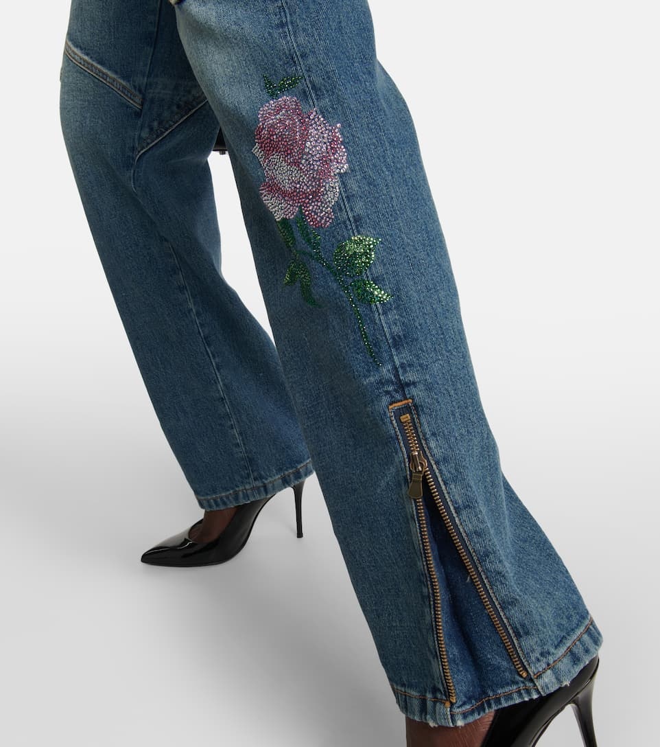 Sequin-embellished flared jeans - 5