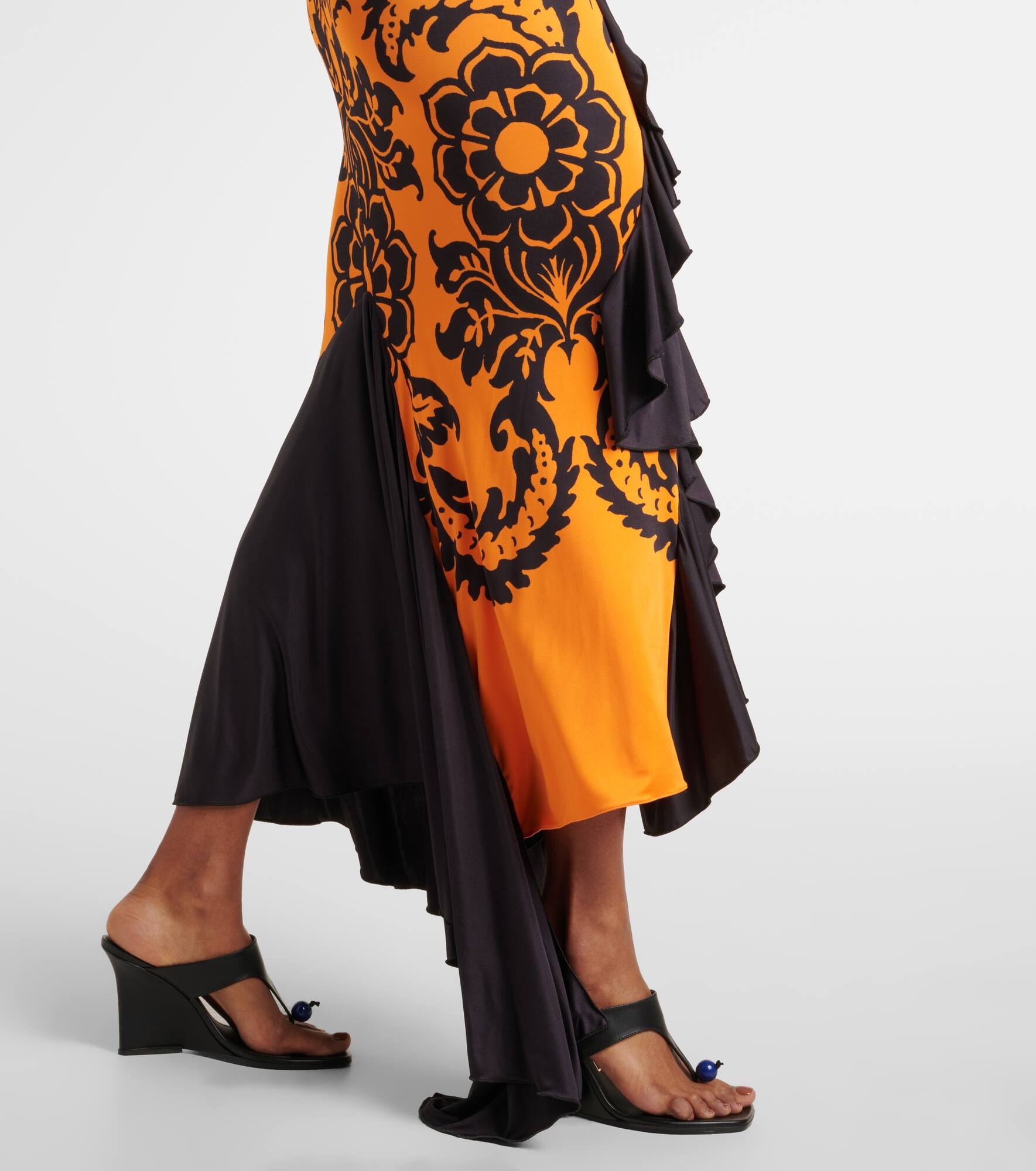 Printed open-back midi dress - 6