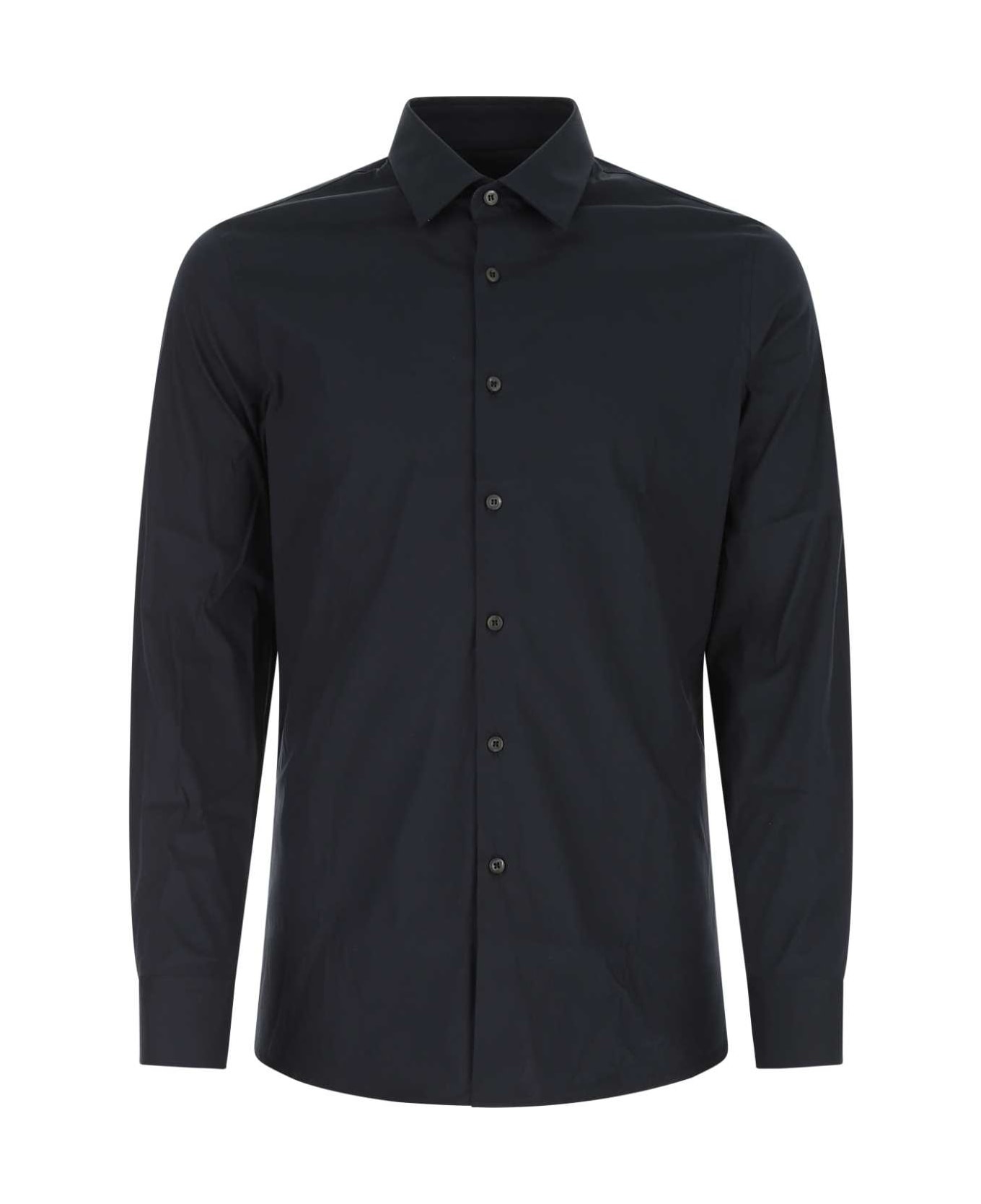 Midnight Blue Stretch Poplin Shirt - 1