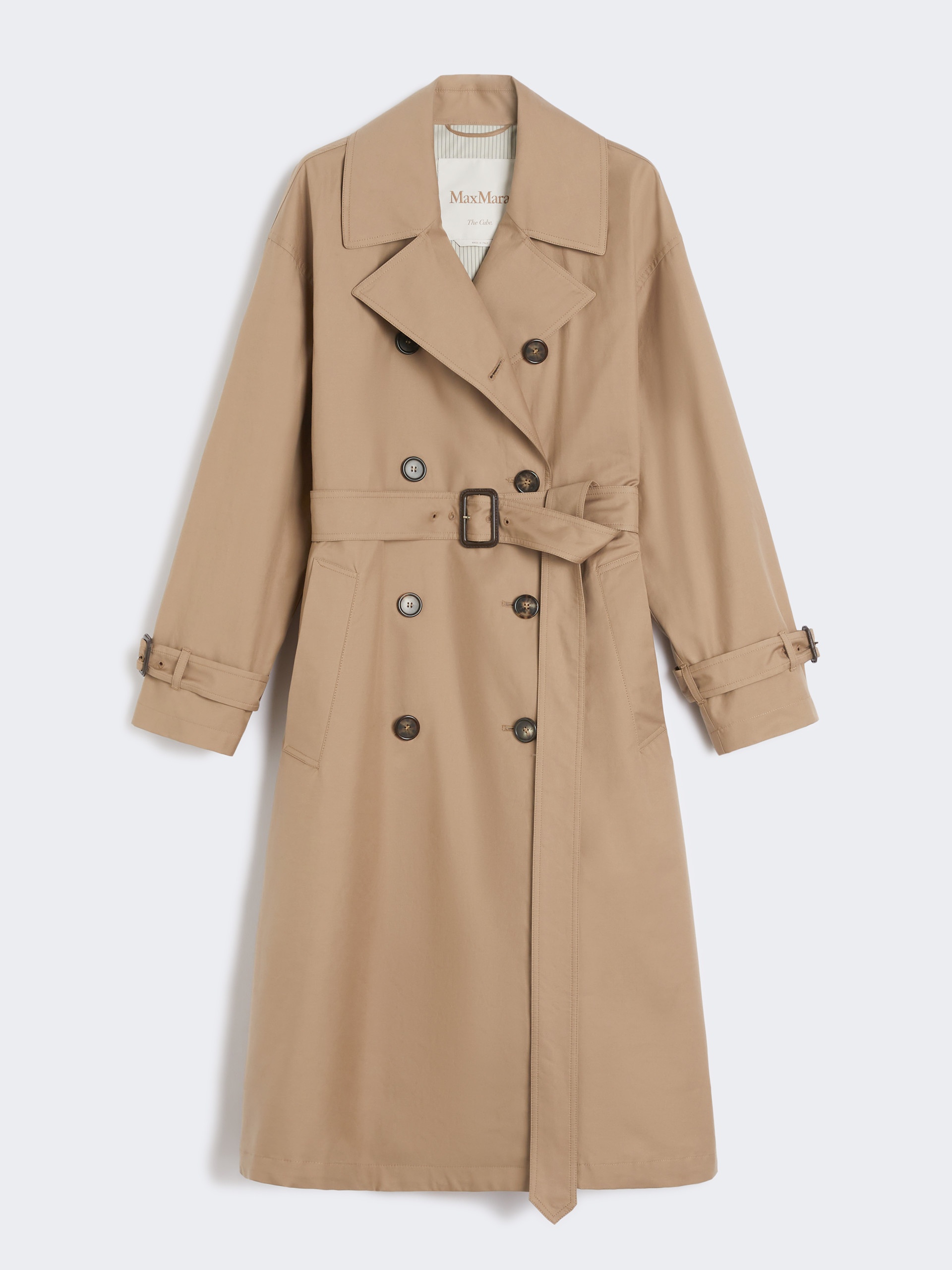 FIORITO Long water-repellent cotton twill trench coat - 1