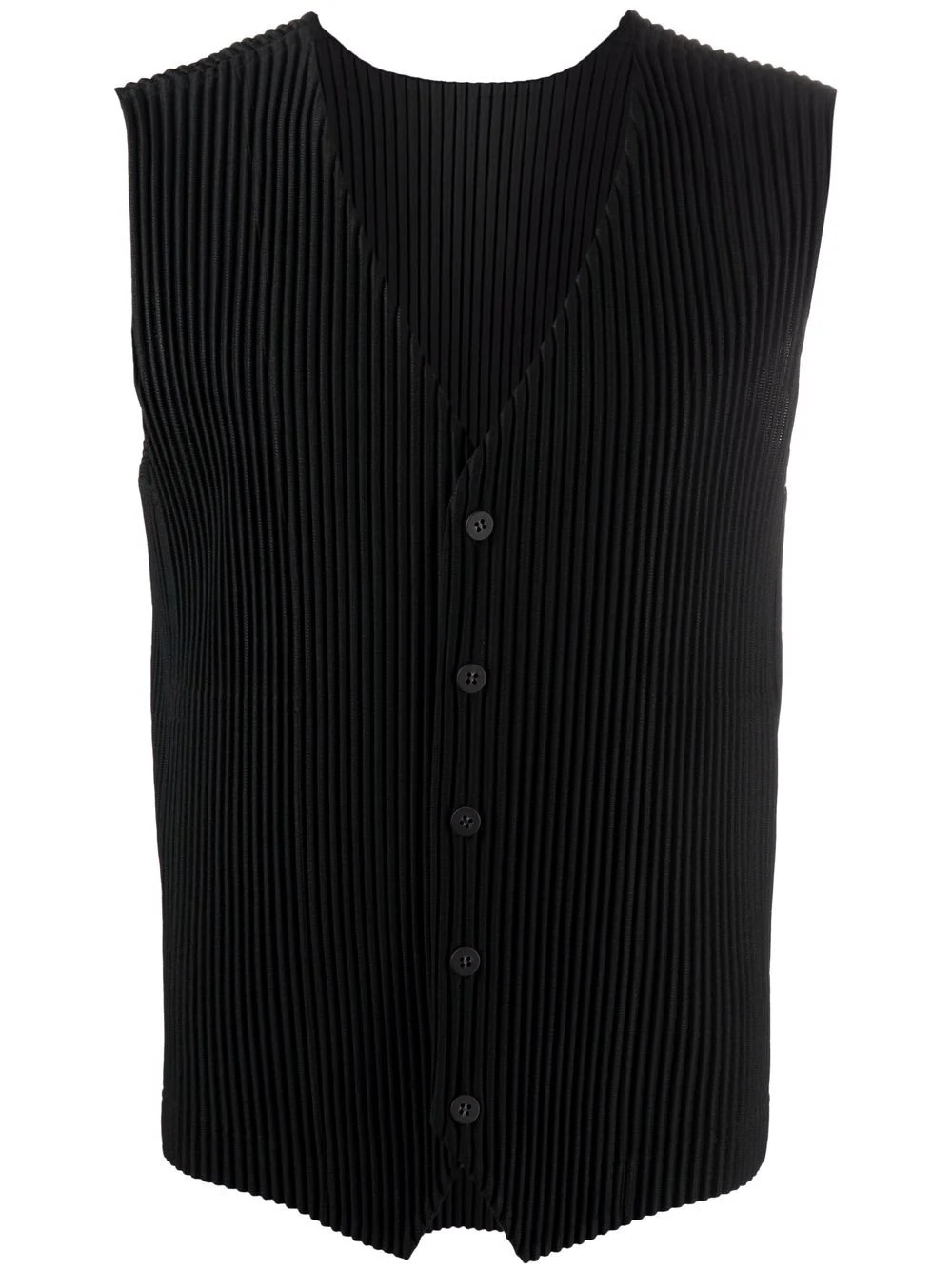 plissé-effect waistcoat - 1