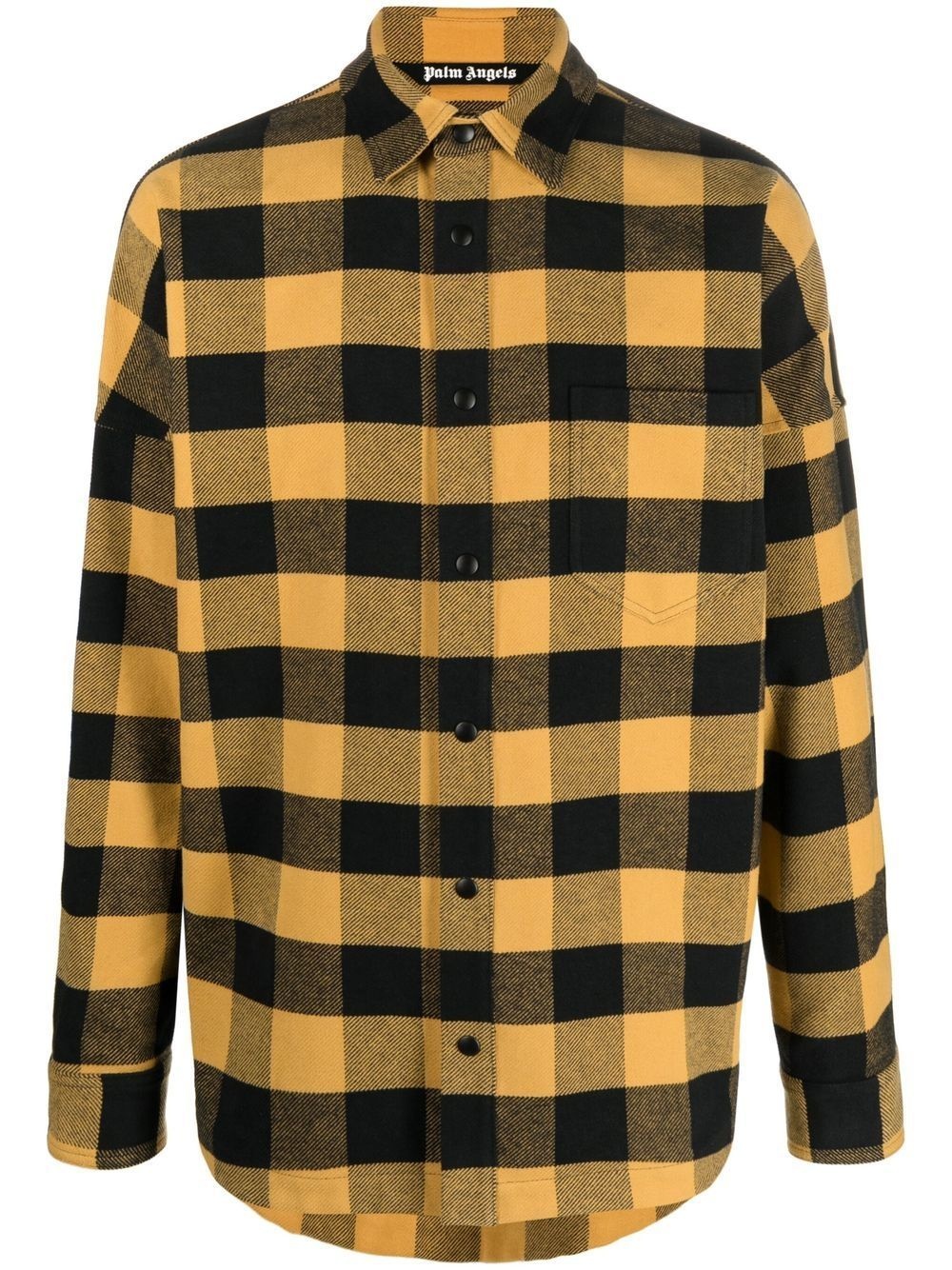 checked logo-print shirt - 2