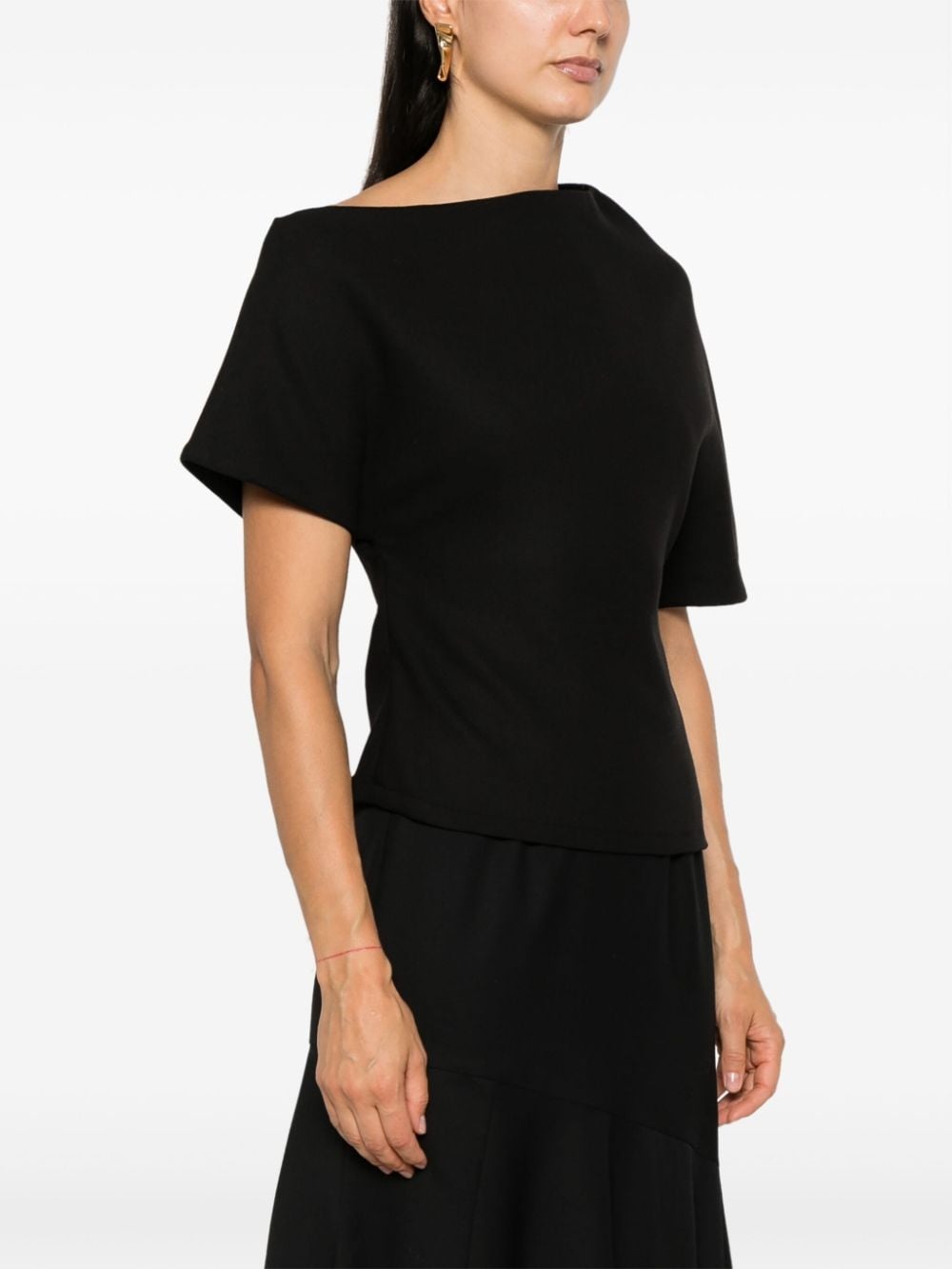 asymmetric-neck blouse - 3