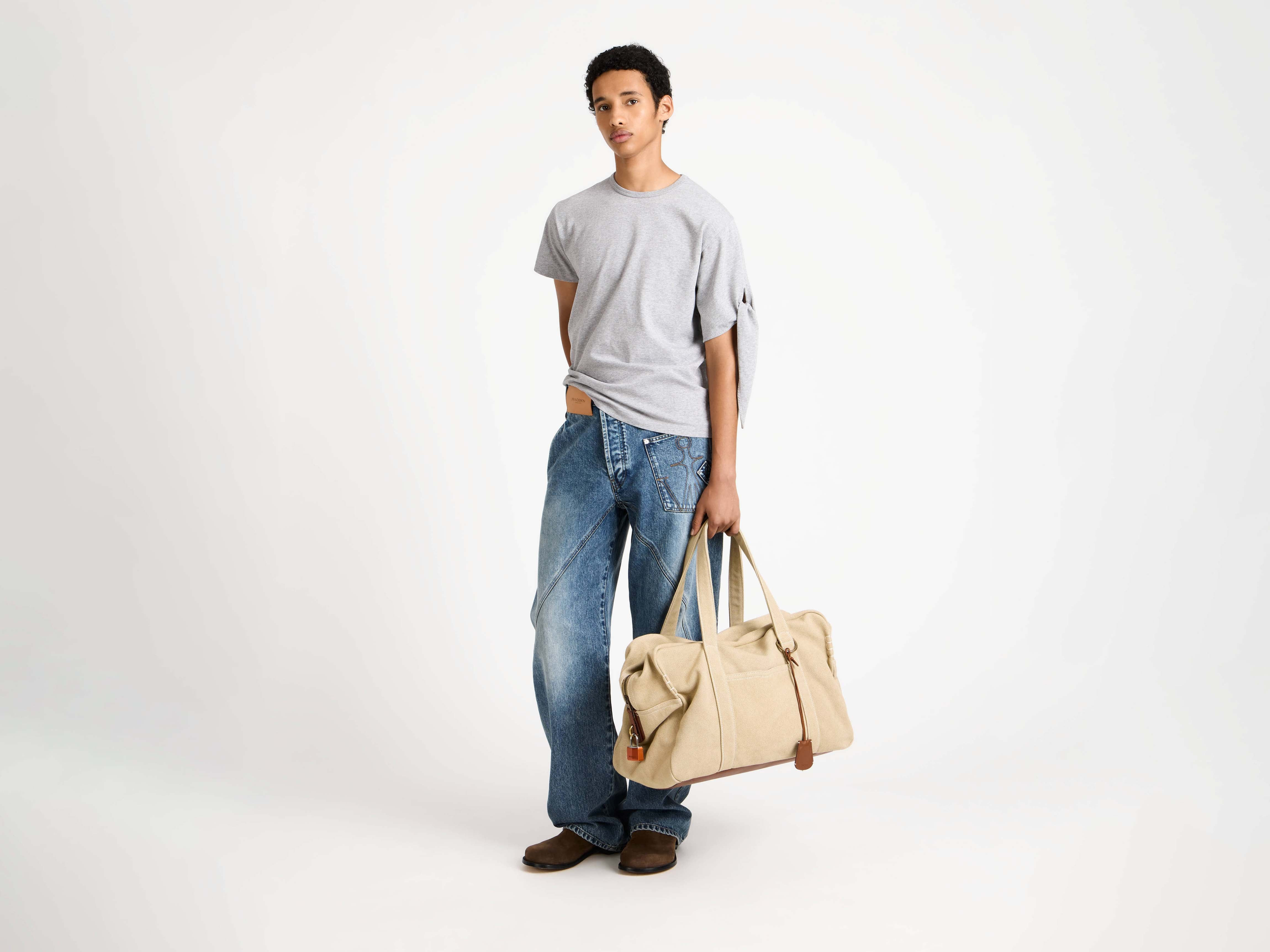 WEEKENDER CANVAS TOTE BAG IN STONE - 3