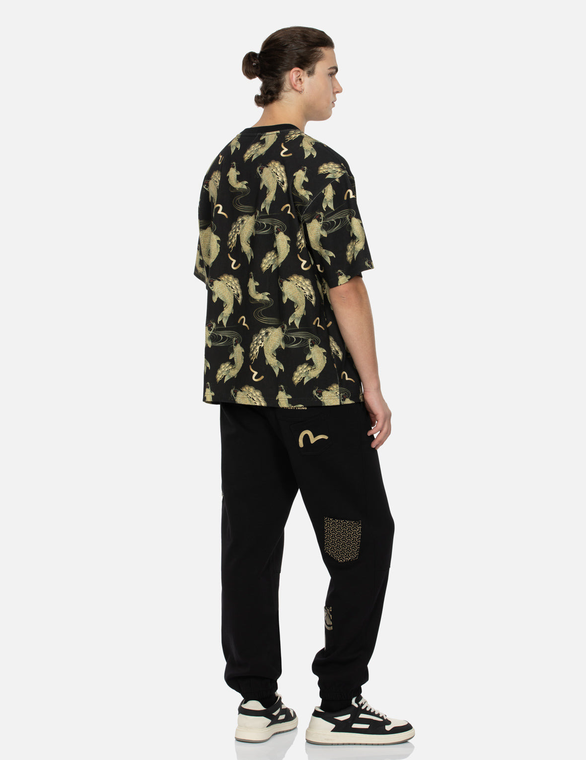 ALLOVER CARP AND SEAGULL PRINT RELAX FIT T-SHIRT - 4
