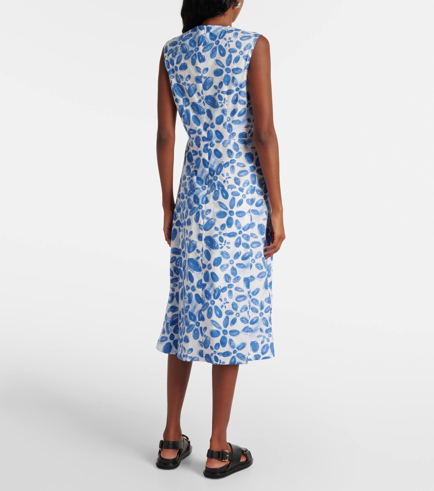 Printed cotton midi dress - 3
