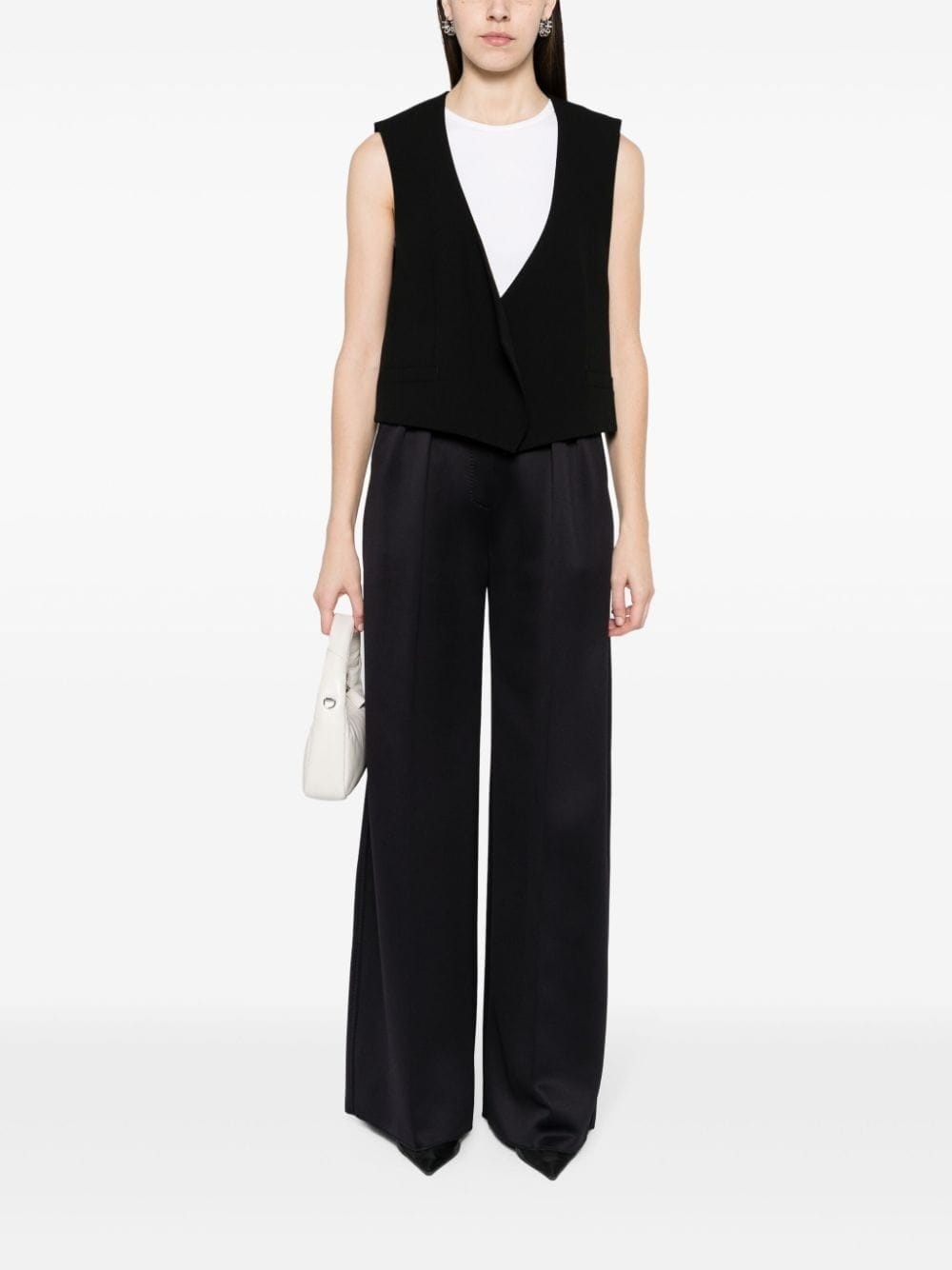open-front wool waistcoat - 2