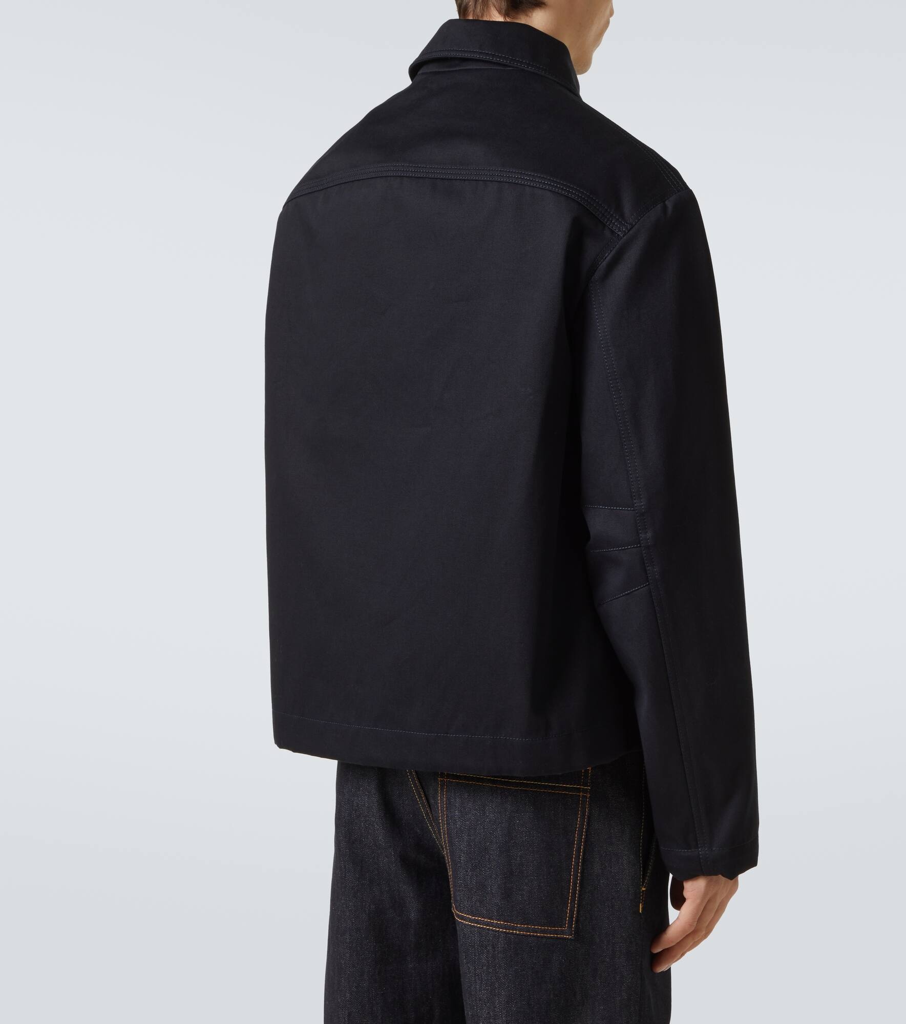 Web Stripe cotton gabardine jacket - 4