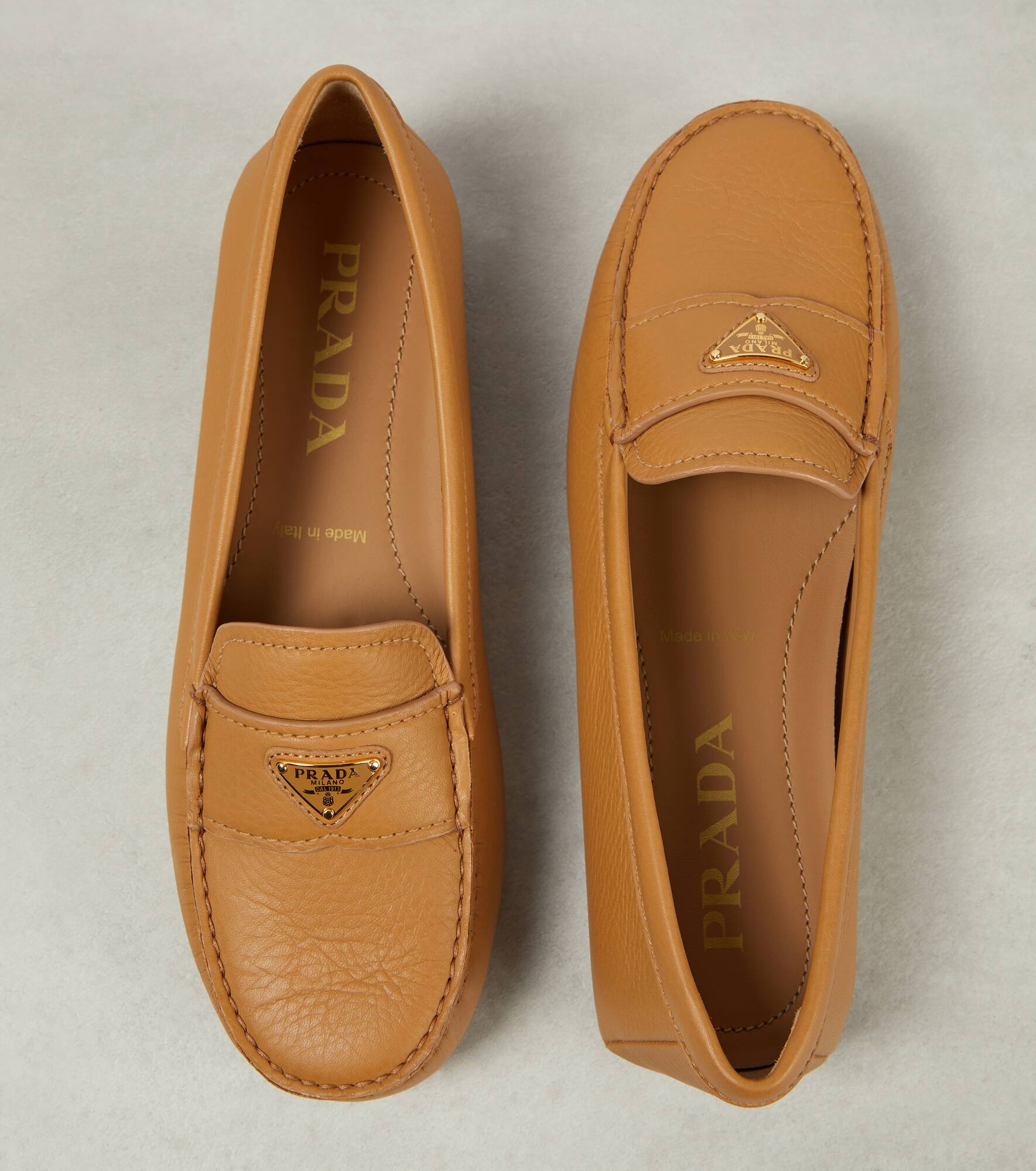 Logo leather moccasins - 6