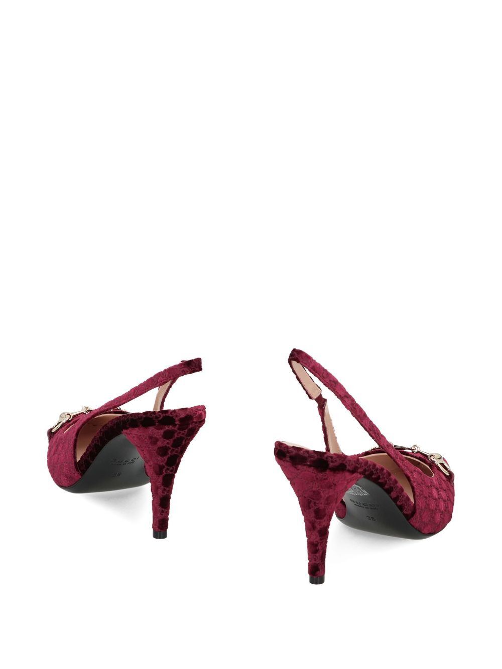 85mm GG velvet slingback pumps - 3