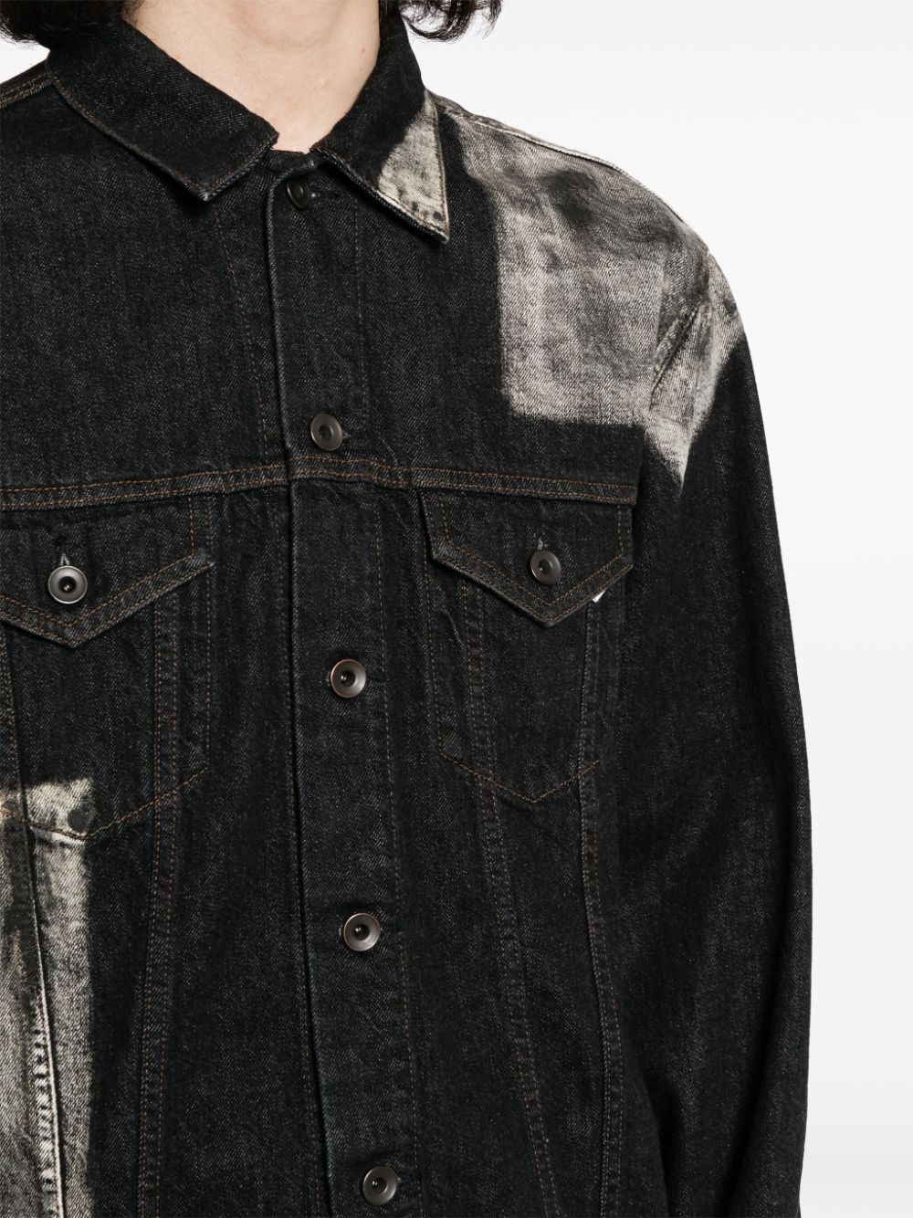 panelled denim jacket - 5