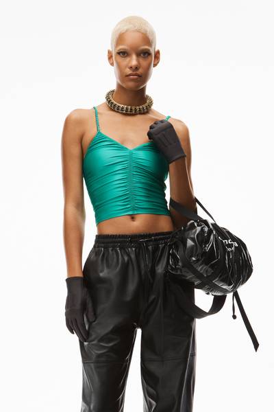 Alexander Wang RUCHED CROP CAMI IN SPANDEX JERSEY outlook