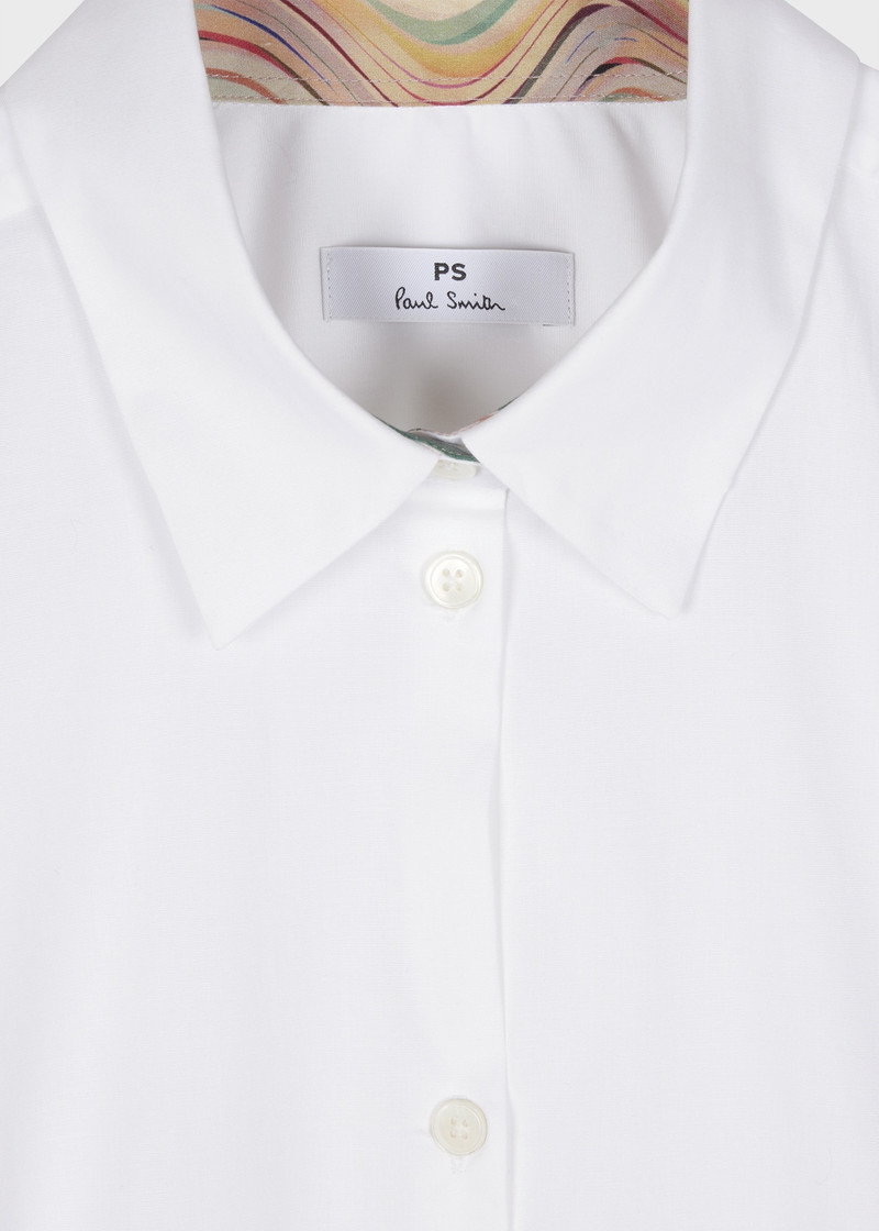 Paul Smith Women's White Cotton Drawstring Waist Shirt outlook