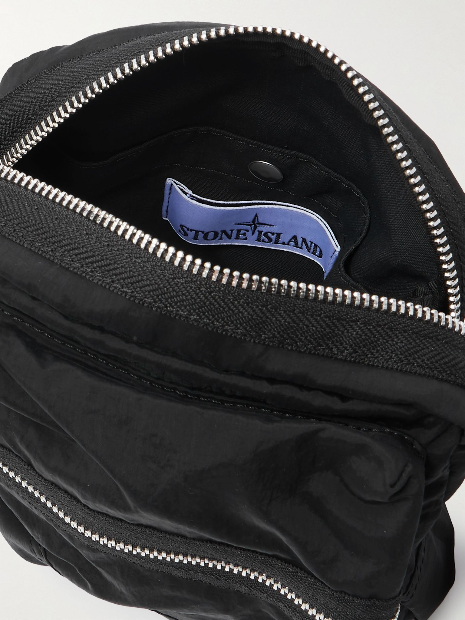 Shotter Logo-Appliquéd Coated ECONYL® Nylon Metal Messenger Bag Black - 5