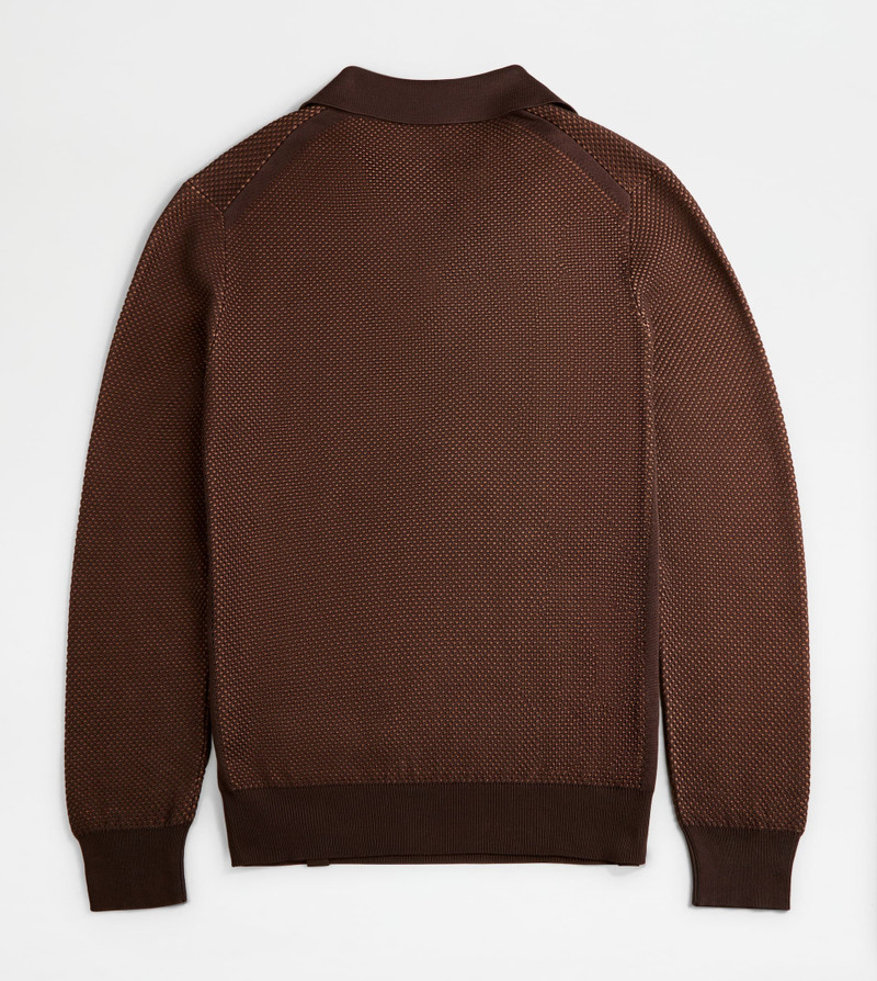 POLO SHIRT IN KNIT - BROWN 8