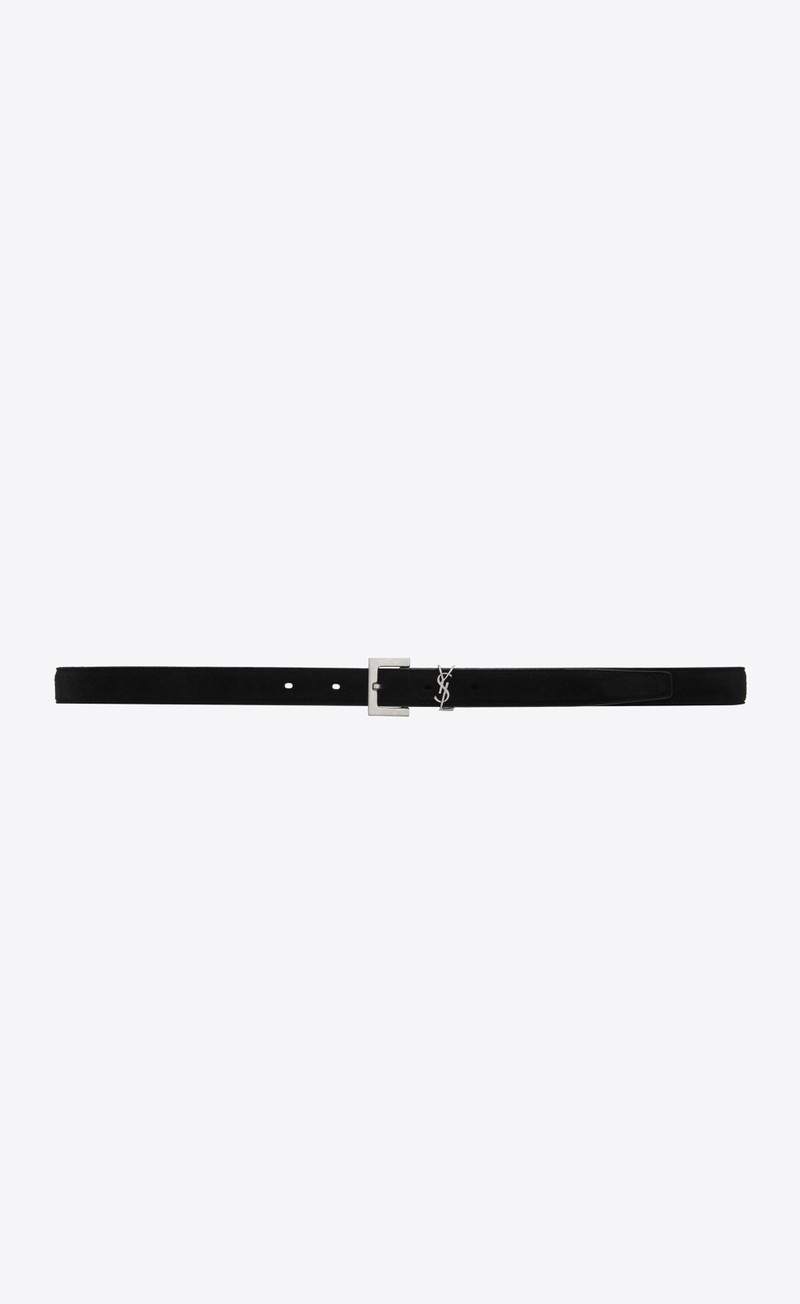 monogram belt in suede - 1
