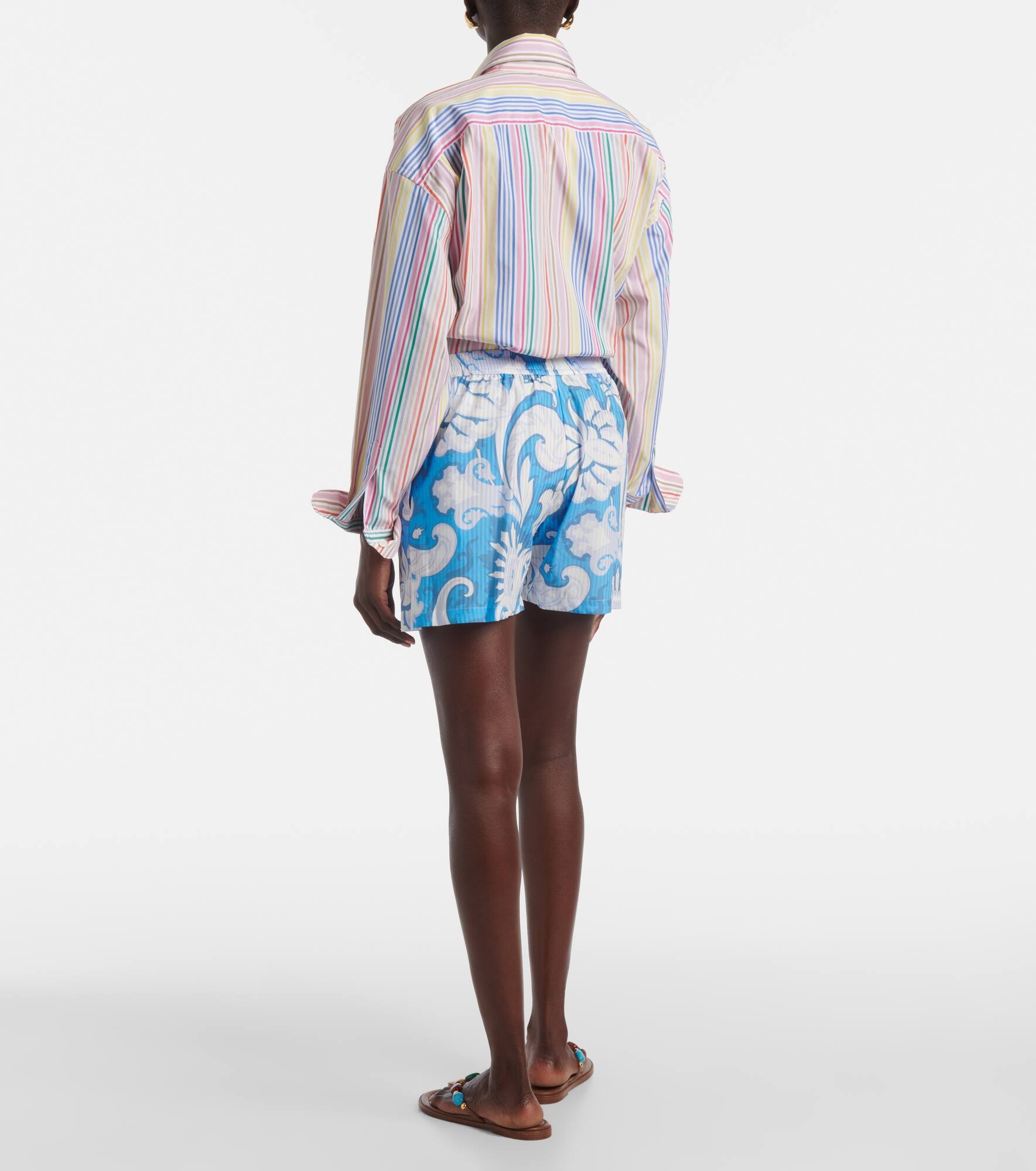 Paisley cotton and silk shorts - 3