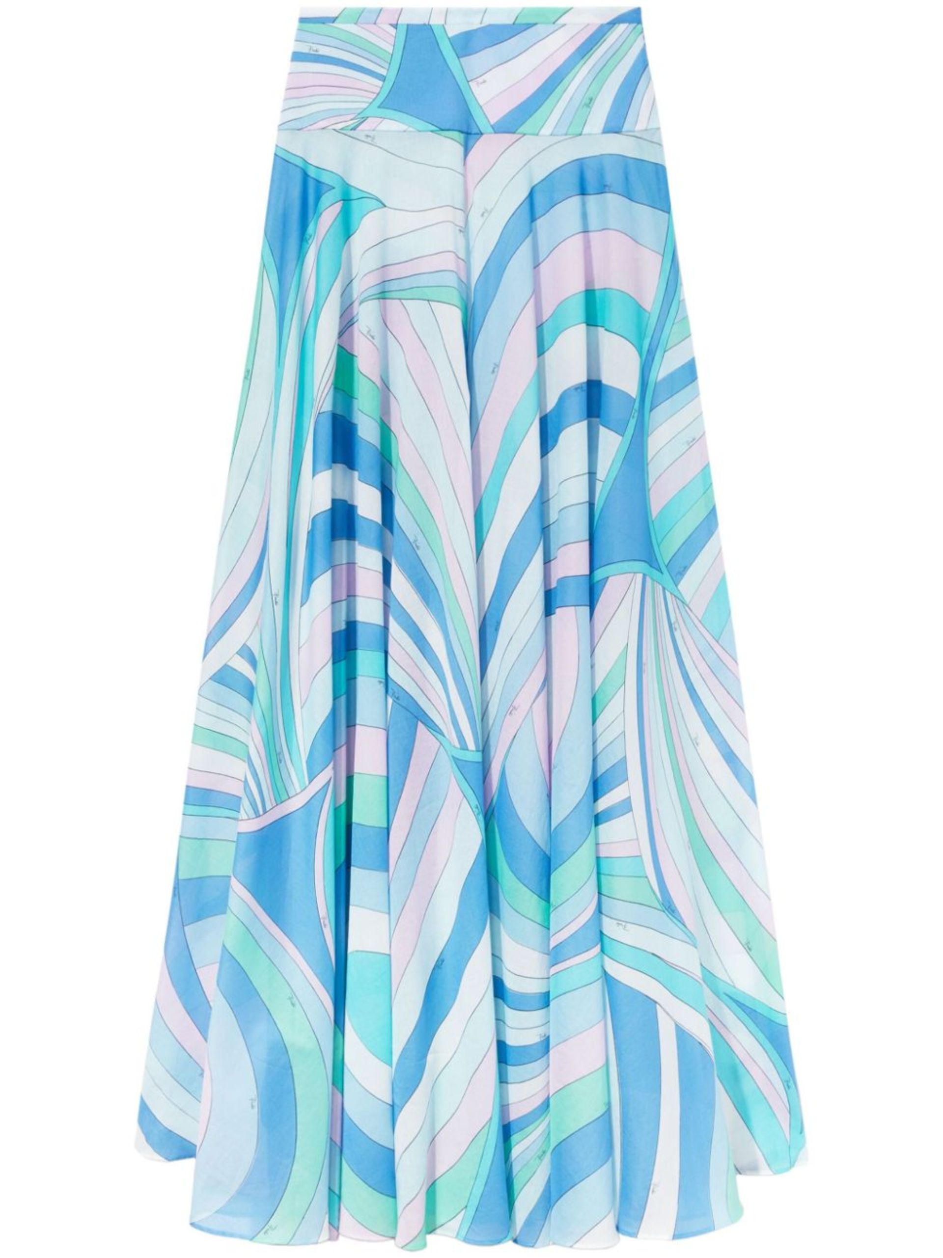 Blue Iride Print Maxi Skirt - 1