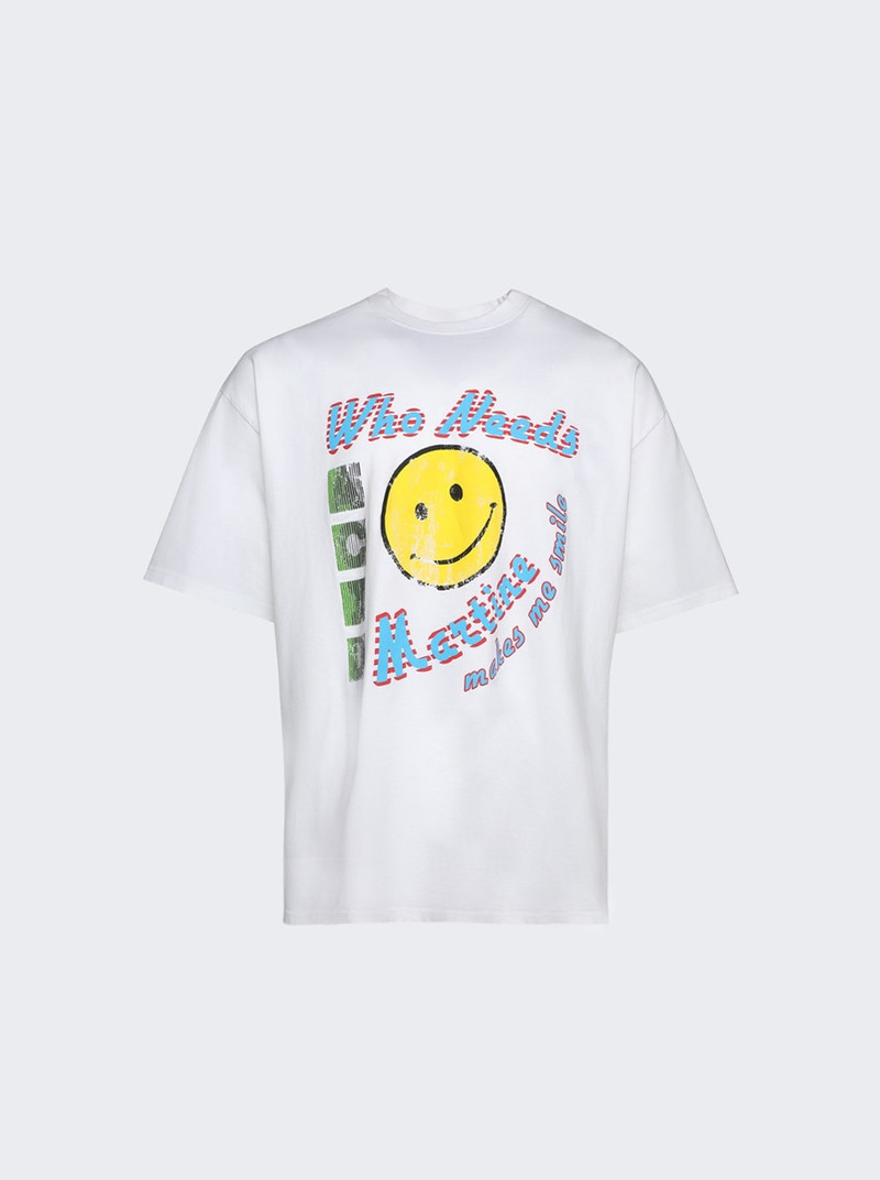 slogan 인쇄 면 T 셔츠 - 1