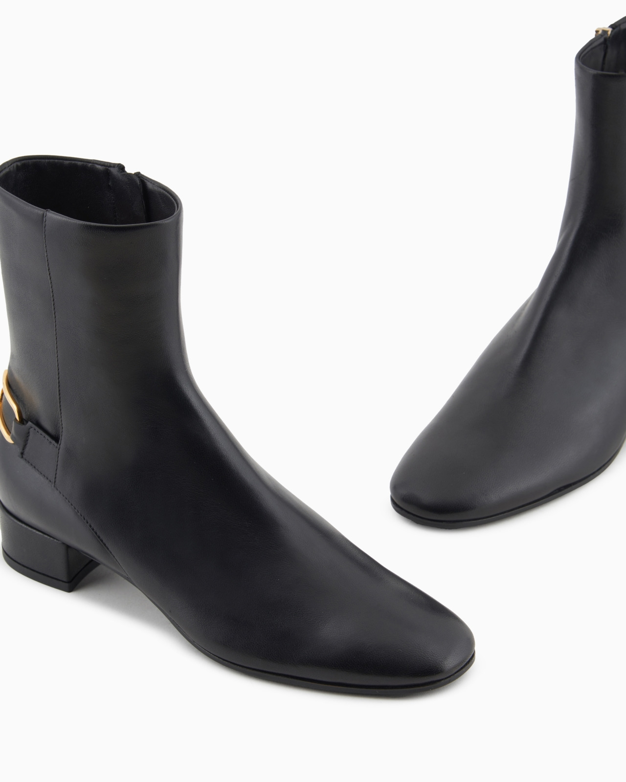 Nappa-leather ankle boots with an eagle plate - 4
