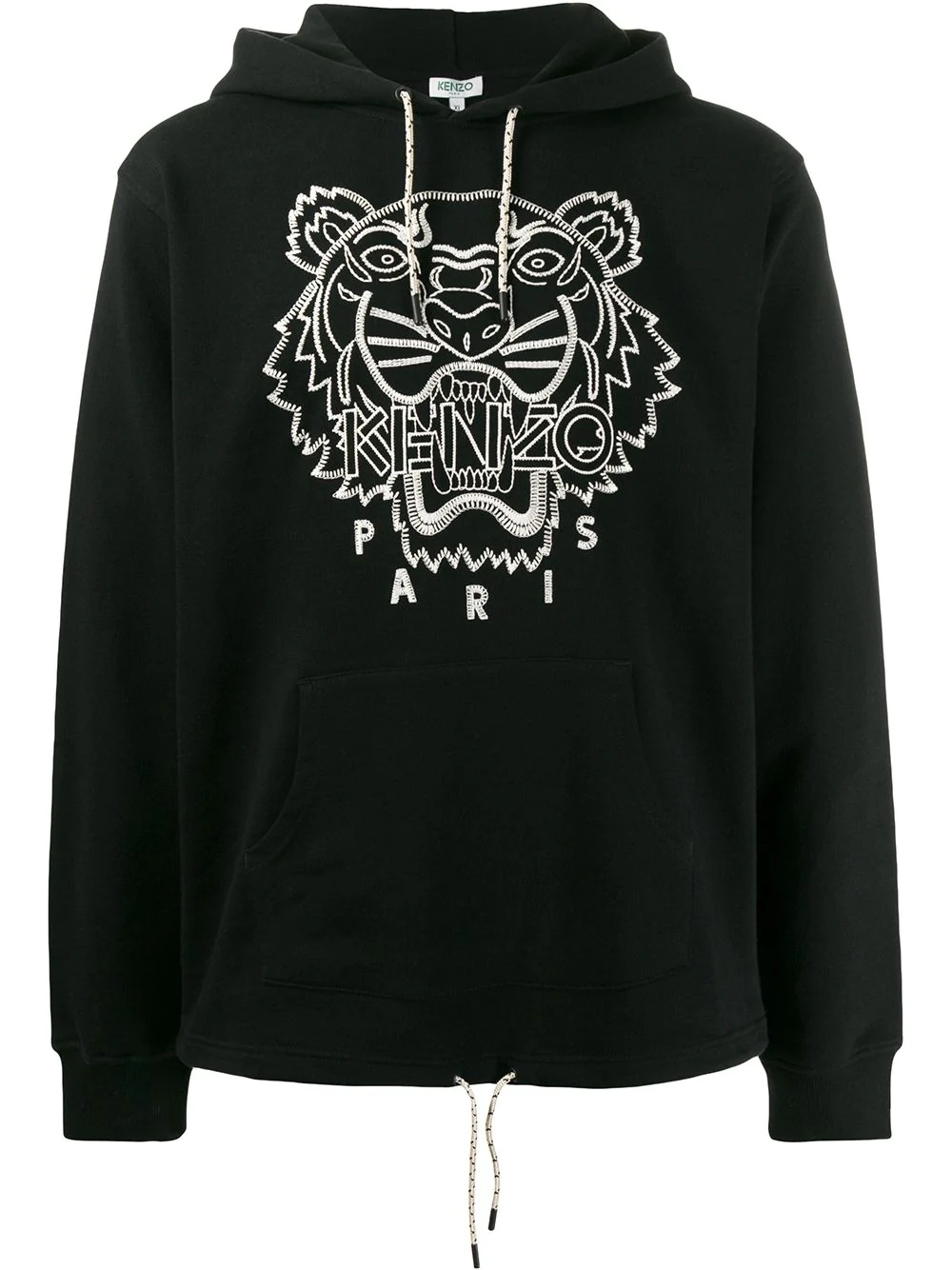 tiger embroidered hoodie - 1