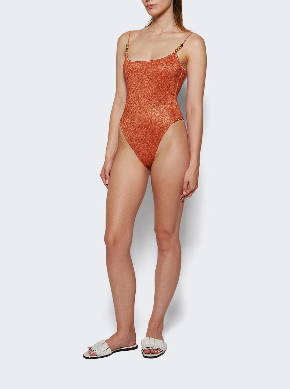 Glazed Lumiere Maillot Swimsuit Orange - 5