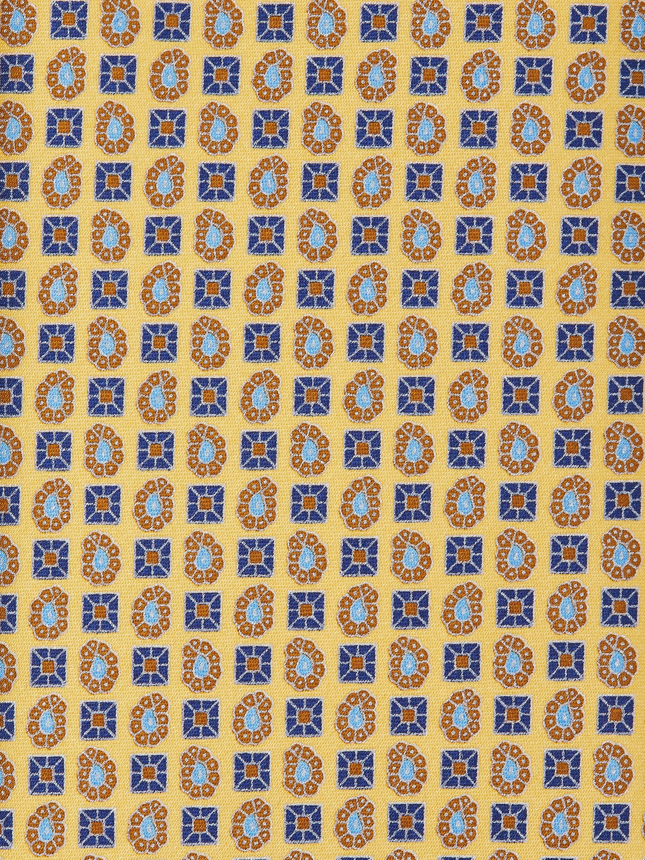 YELLOW PRINTED SILK TIE - 2