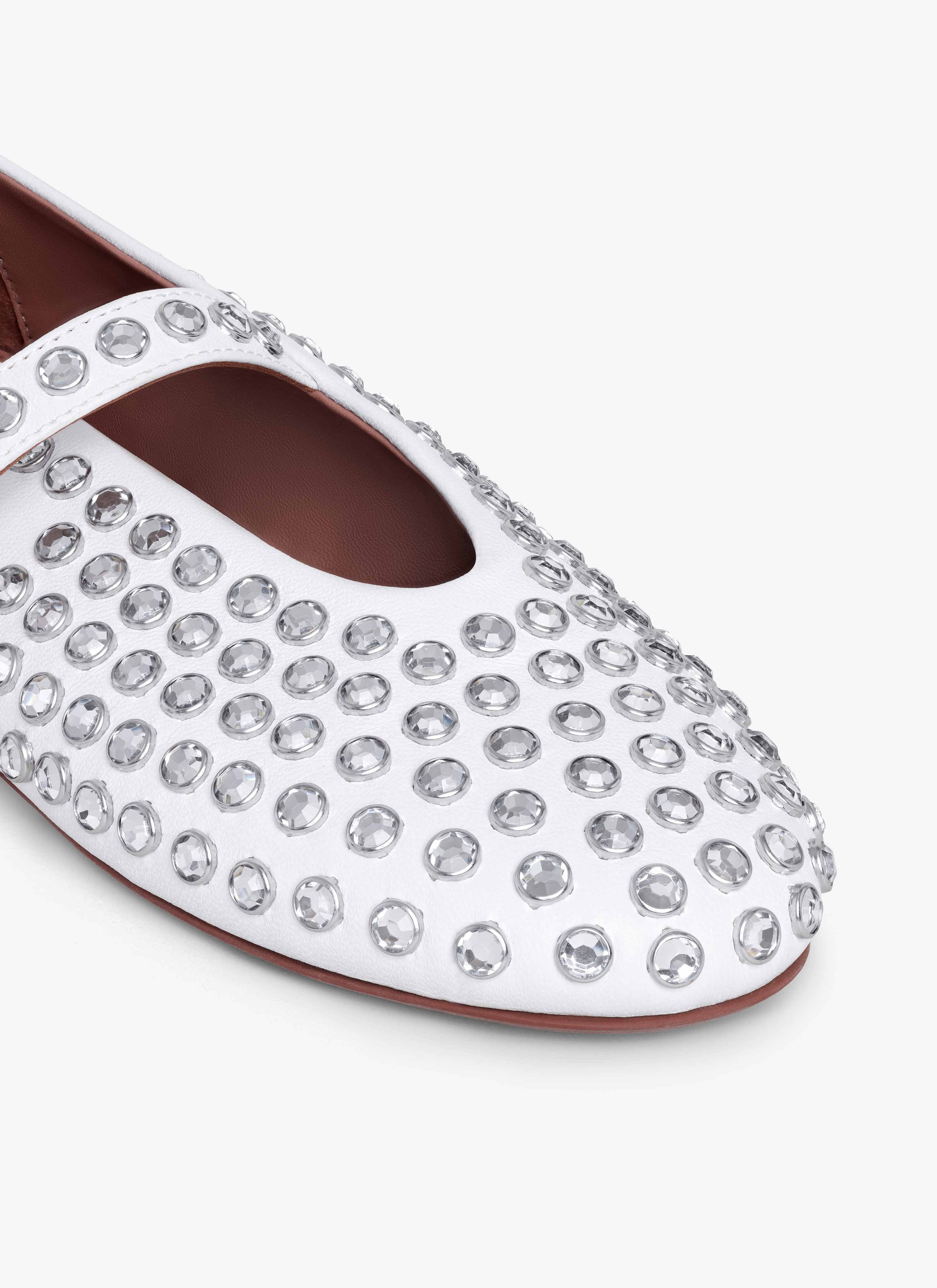 STRASS LAMBSKIN BALLET FLATS - 4