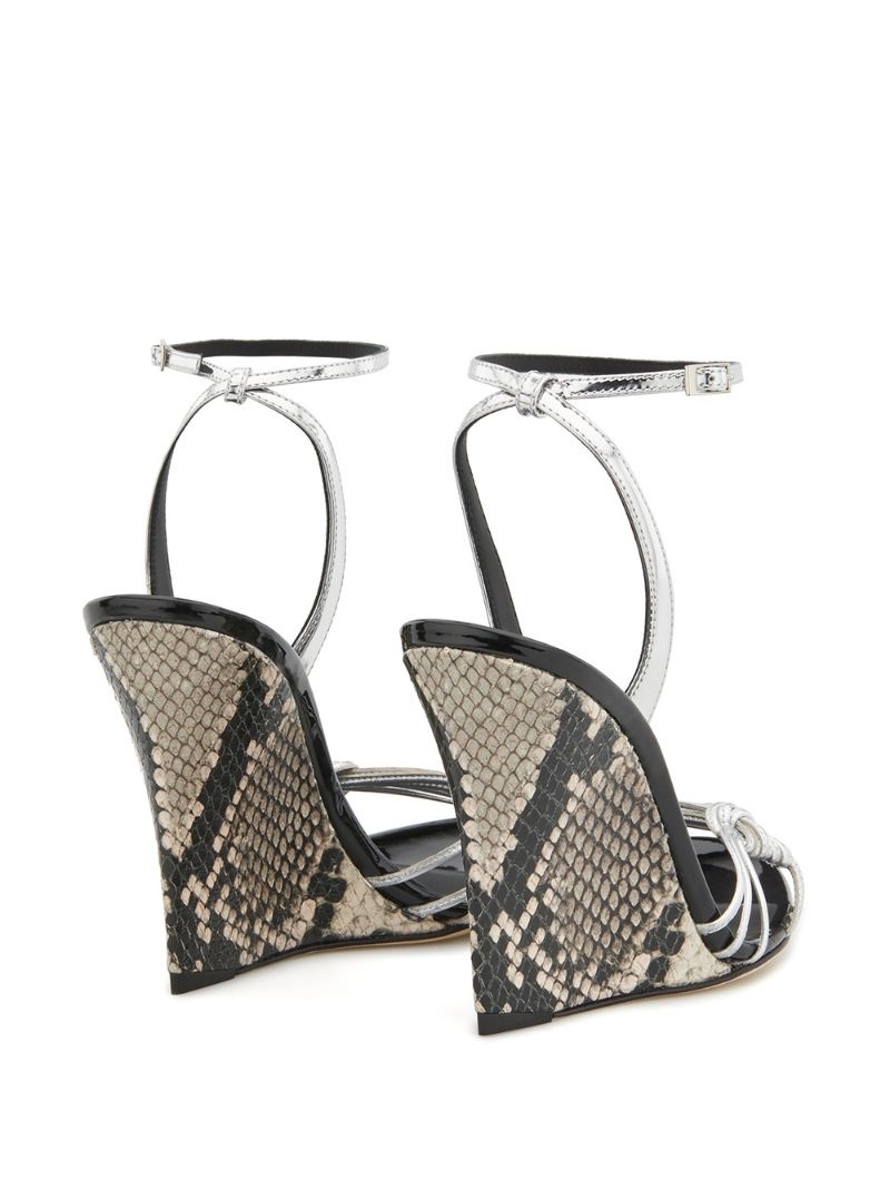 Ylenia python-print wedge sandals - 4