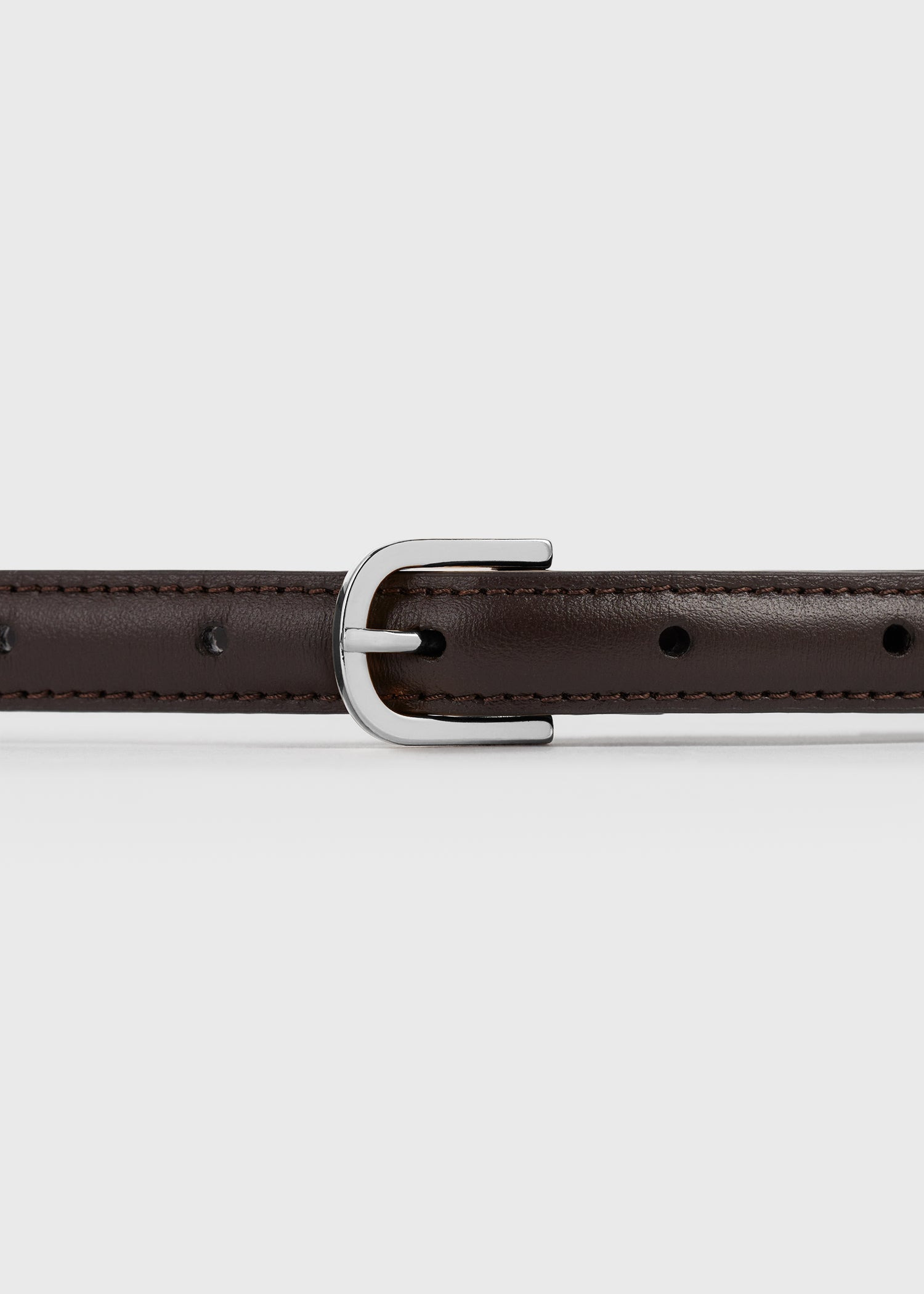 Thin leather trouser belt bark - 4