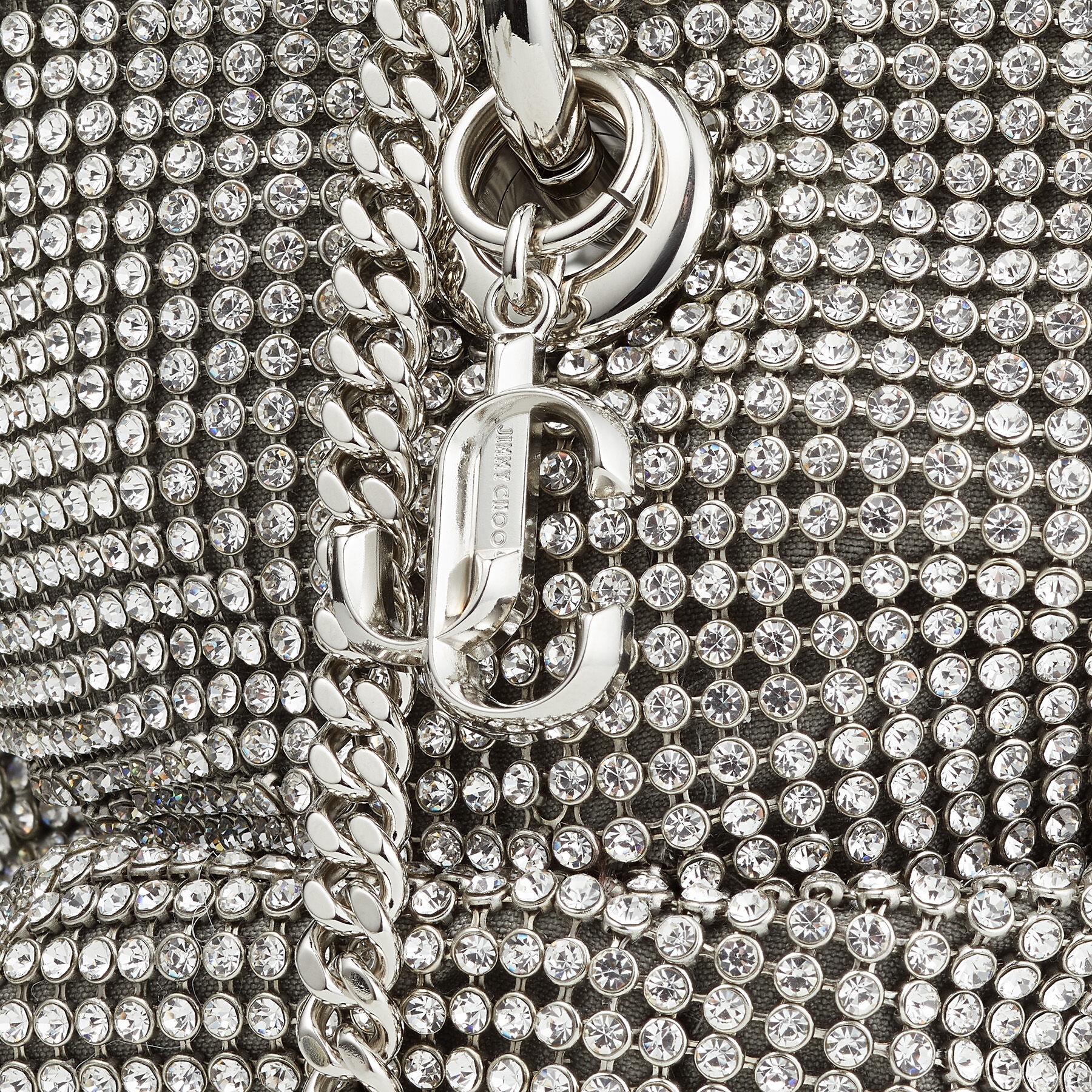Bonny
Silver Satin and Crystal Mesh Bag with Twisted Handle - 6
