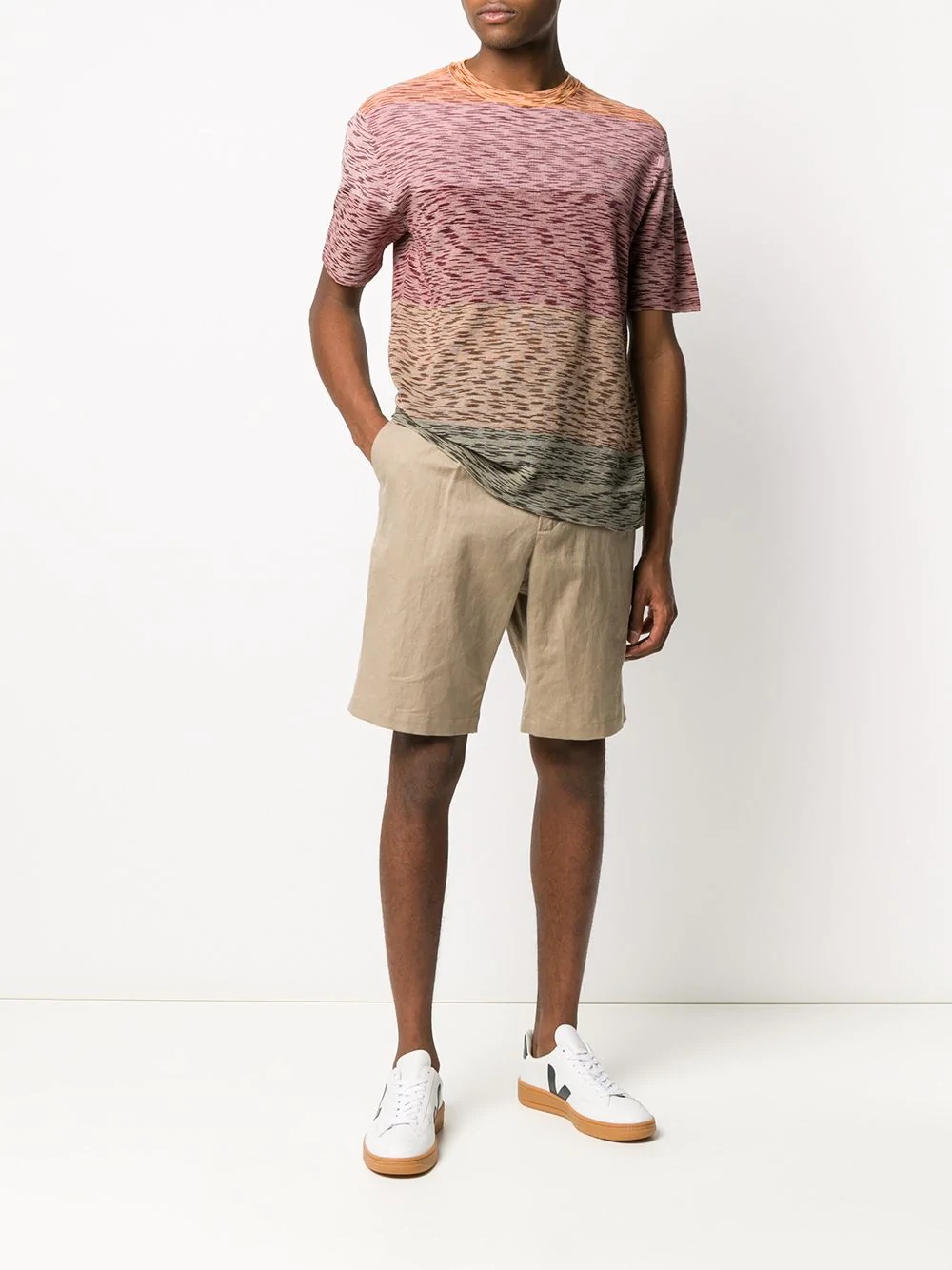 abstract pattern knit T-shirt - 2