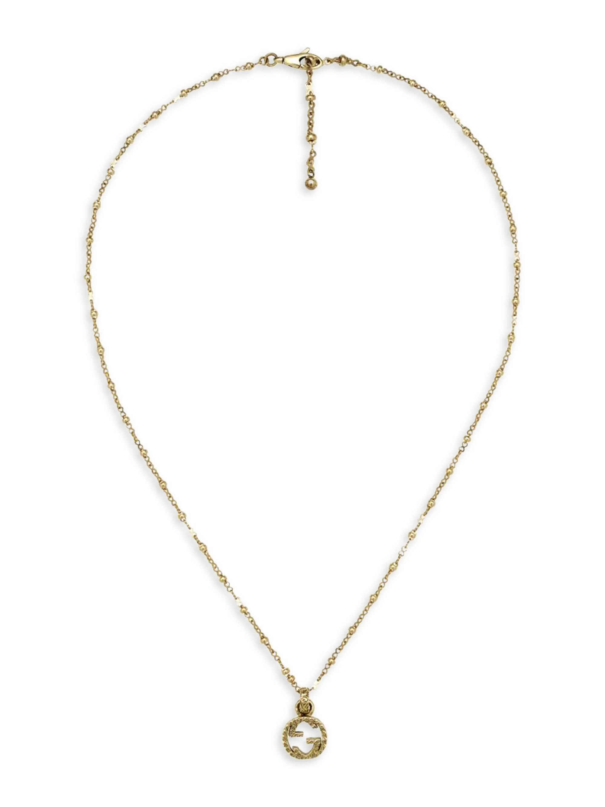 Unisex Unisex Interlocking G 18K Gold Necklace - 1