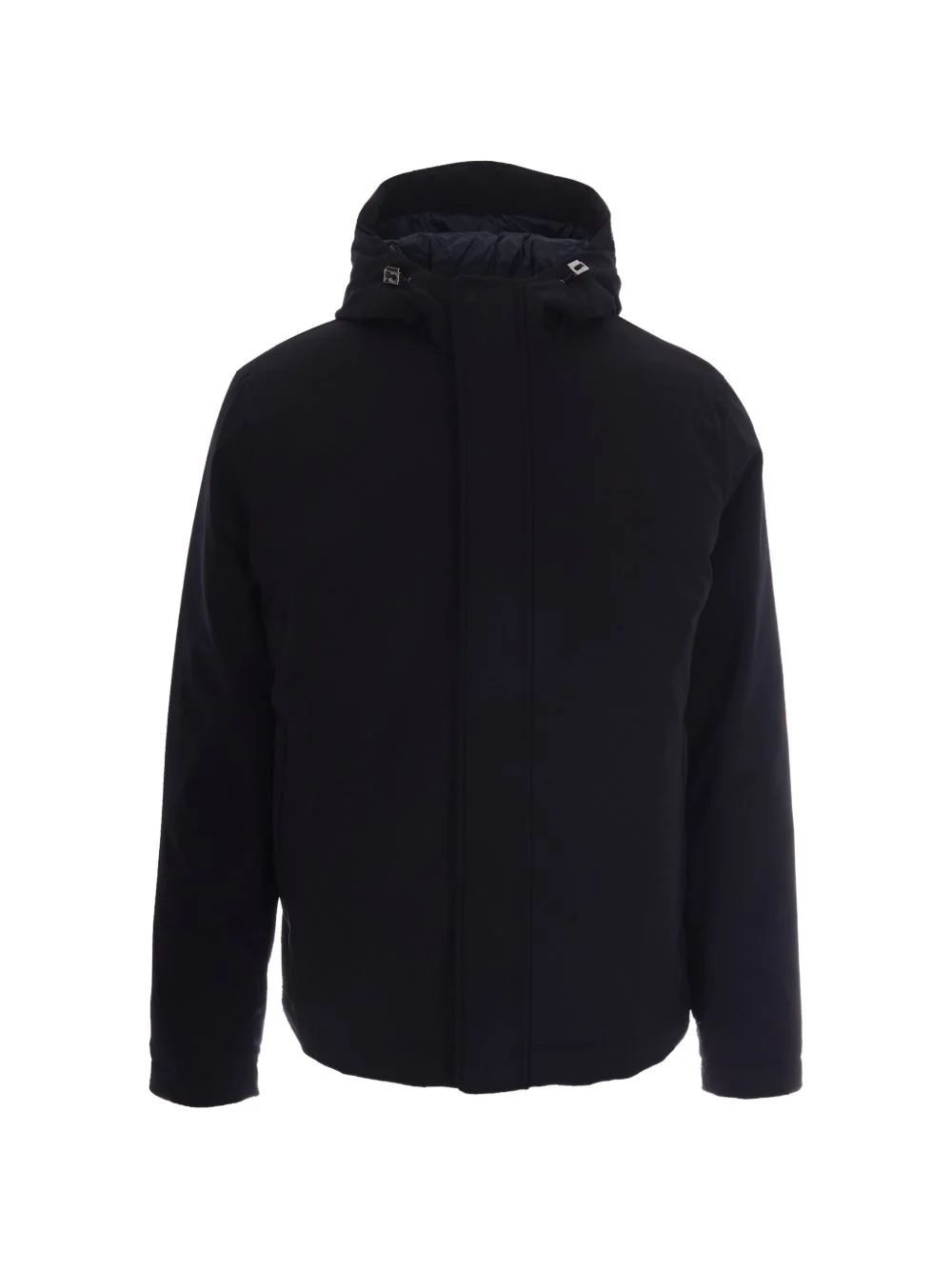 hooded concealed-fastening jacket - 1