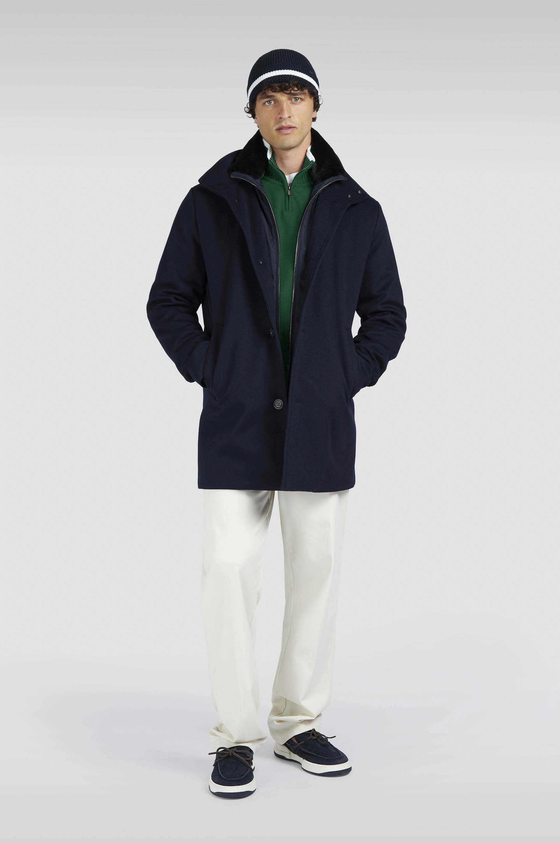 SOFT COOL TOUCH WOOL HALF ZIP SWEATER - 2
