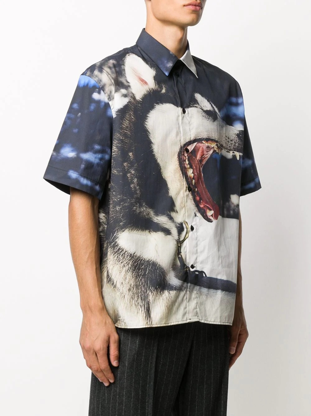 wolf print short-sleeve shirt - 3