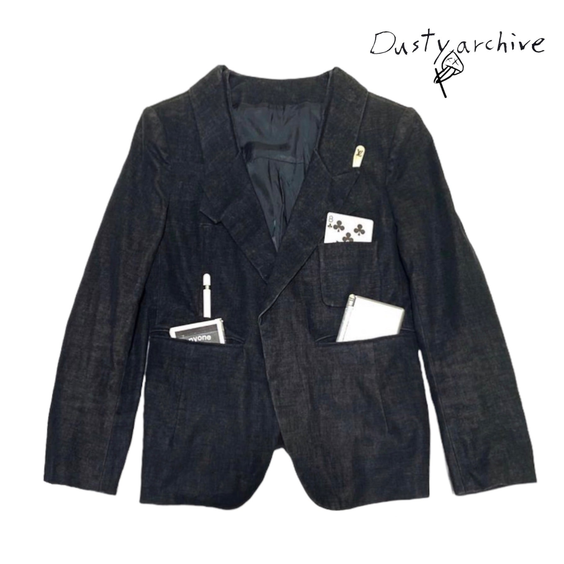 Undercover aw08 indigo dyed double lapel blazer 1 - 2