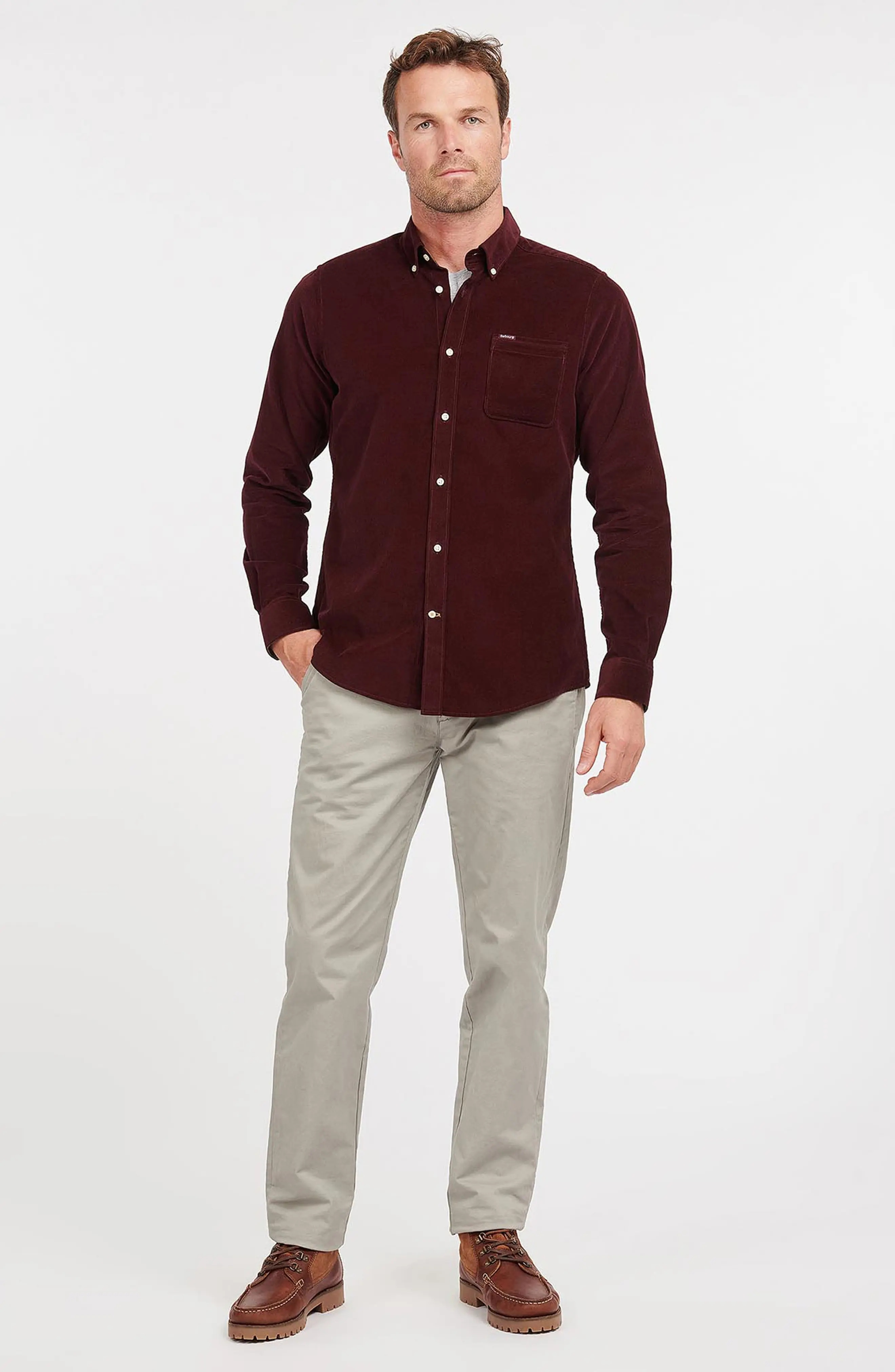 Ramsey Tailored Fit Corduroy Button-Down Shirt - 7