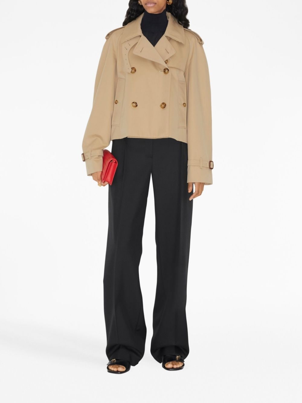double-breasted cotton trench coat - 2
