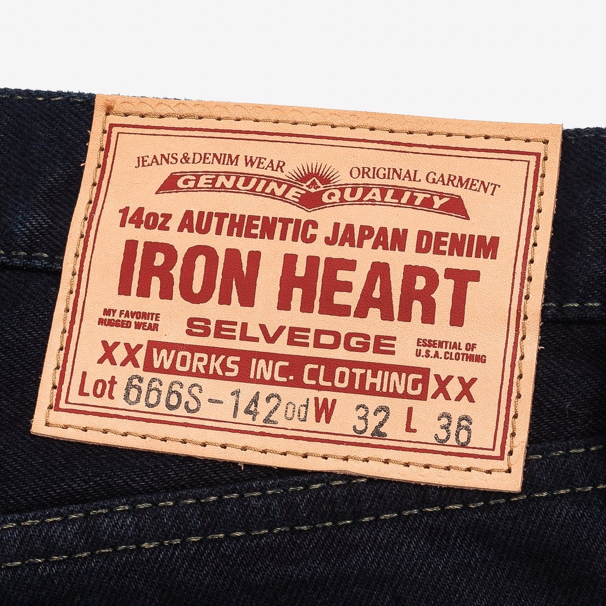 IH-666S-142od 14oz Selvedge Denim Slim Straight Cut Jeans - Indigo Overdyed Black - 9