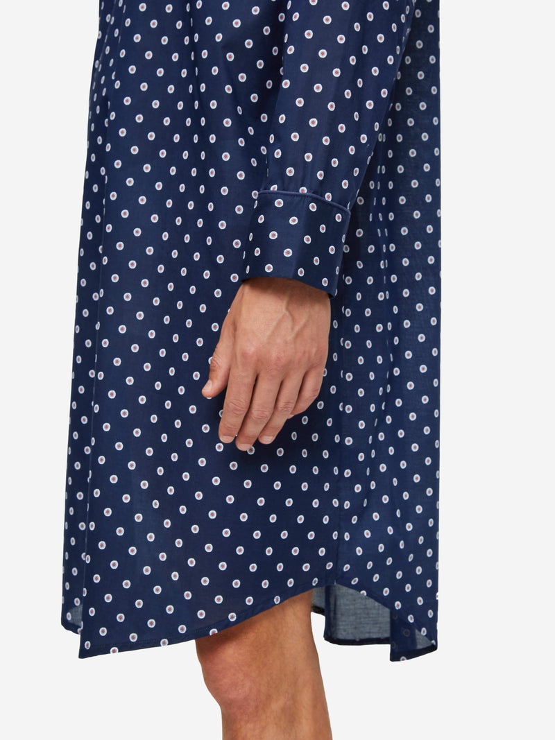 Men's Nightshirt Nelson 93 Cotton Batiste Navy - 6