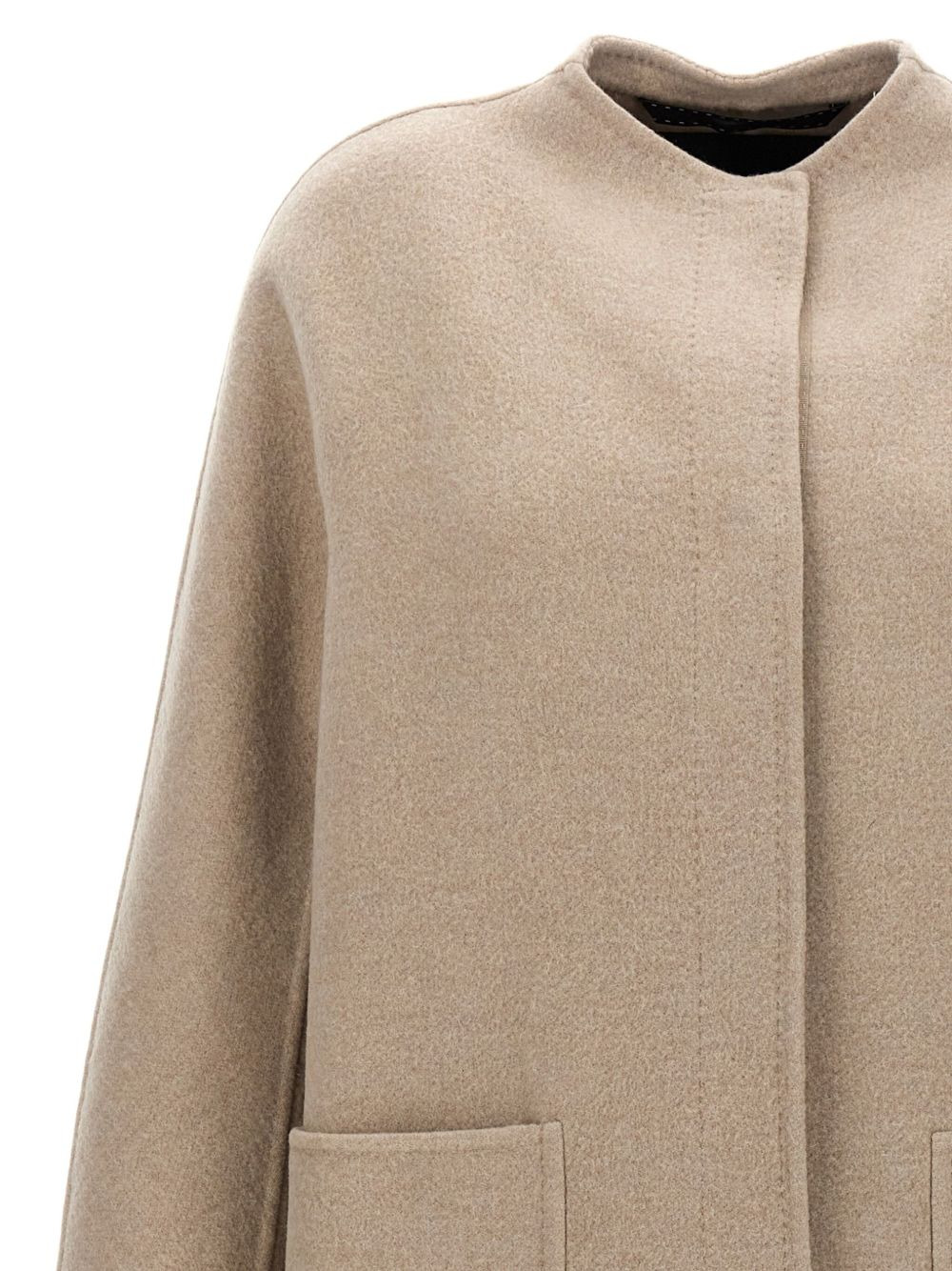 patch-pocket cashmere coat - 3