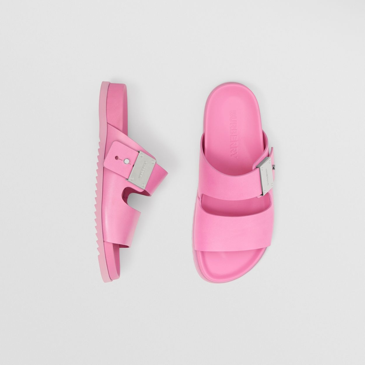Logo Detail Leather Sandals - 1
