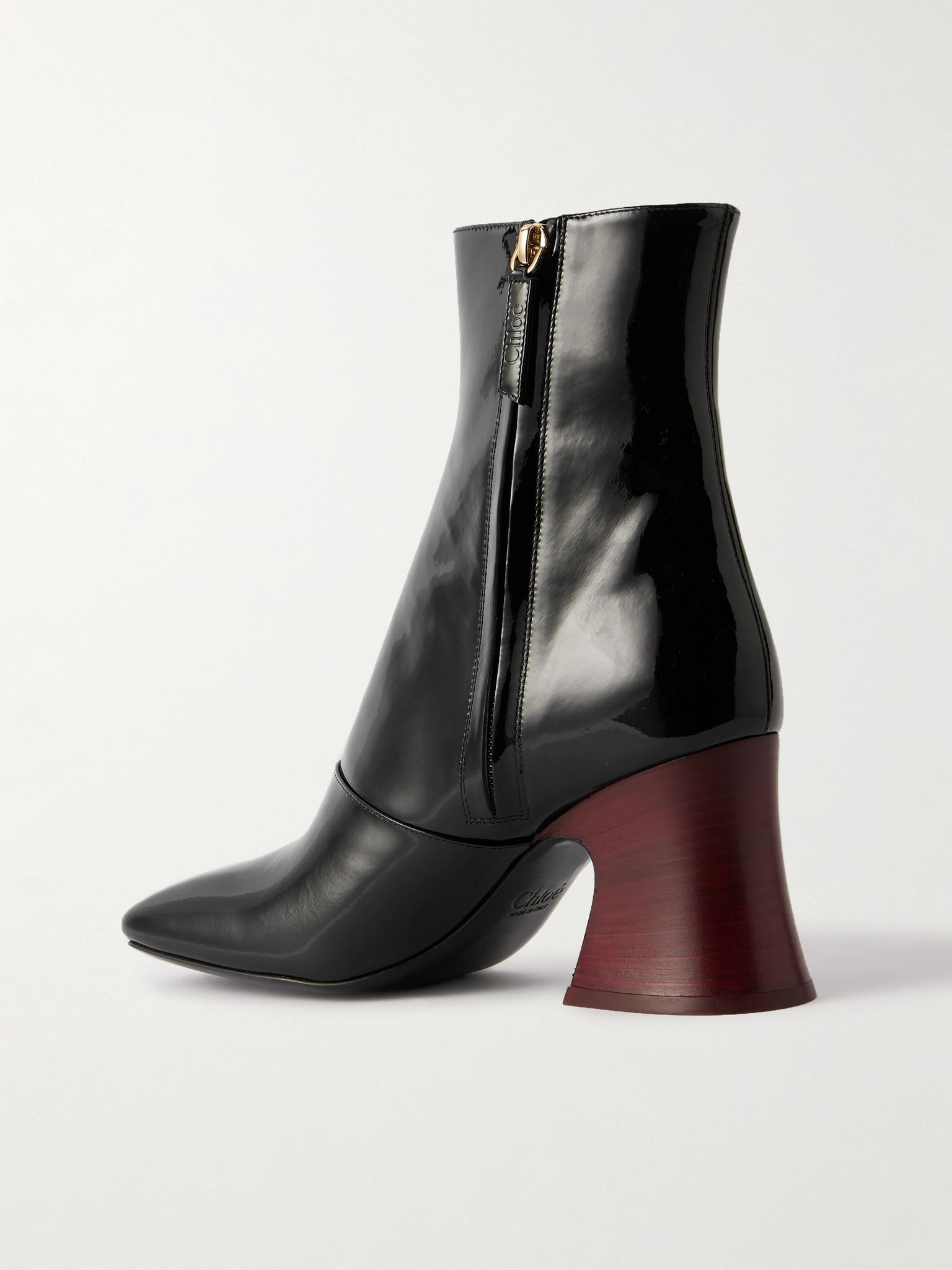 Janis patent-leather ankle boots Black - 3