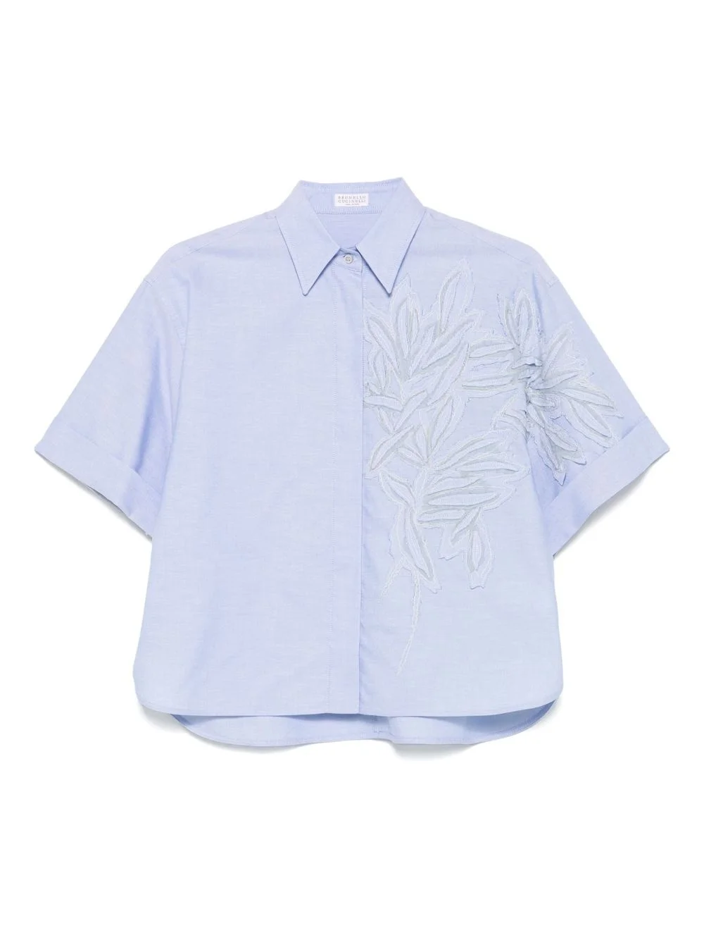 embroidered short-sleeve shirt - 1