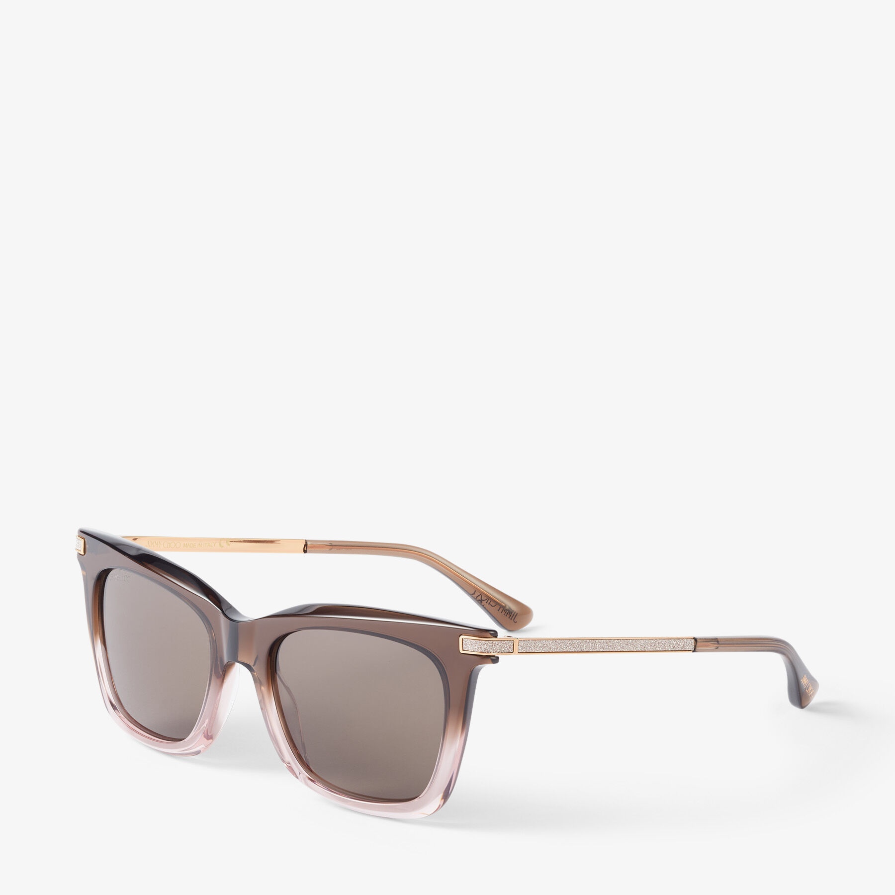 Olye/s 52
Brown Transparent Square-Frame Sunglasses with Glitter - 3