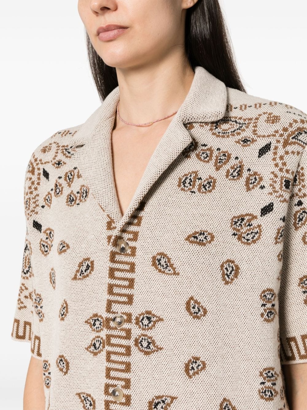 Bandana-jacquard cotton shirt - 5