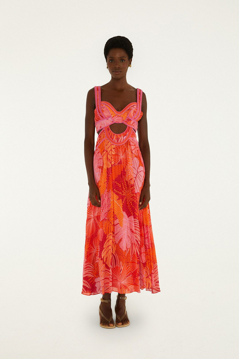 Multicolor Delicate Forest Cut-Out Maxi Dress 1