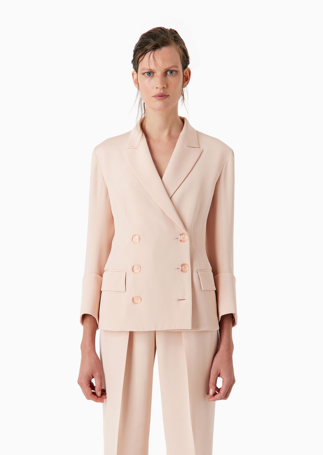 Double-breasted jacket in marocain glittery silk - 2
