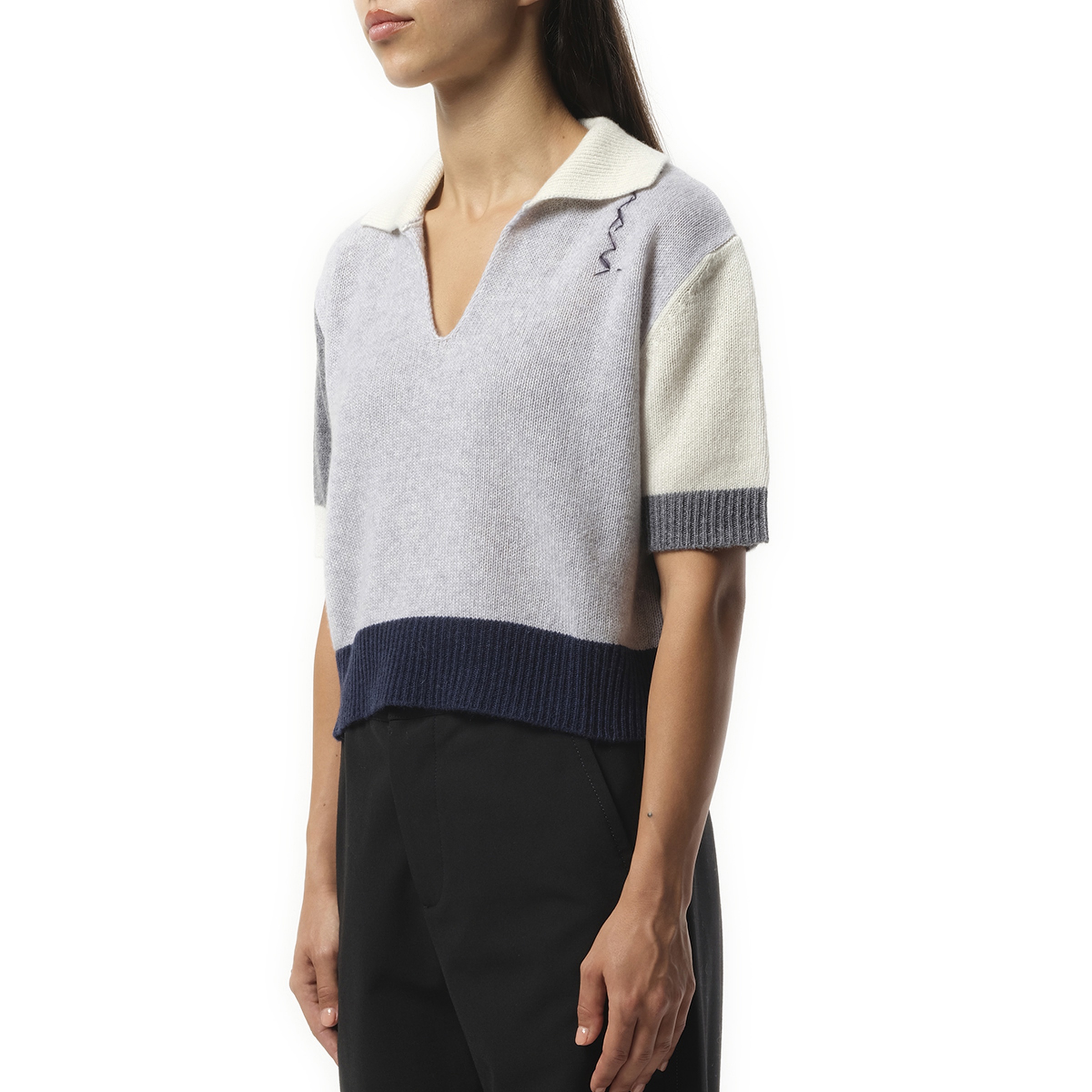 V Neck Boxy Sweater in Sodium - 5